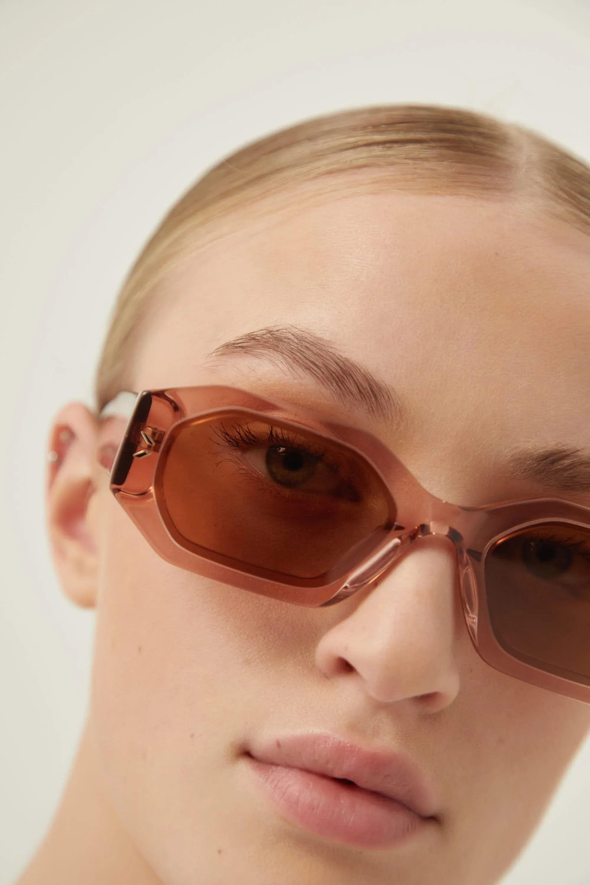 MCQ pink bold geometric sunglasses