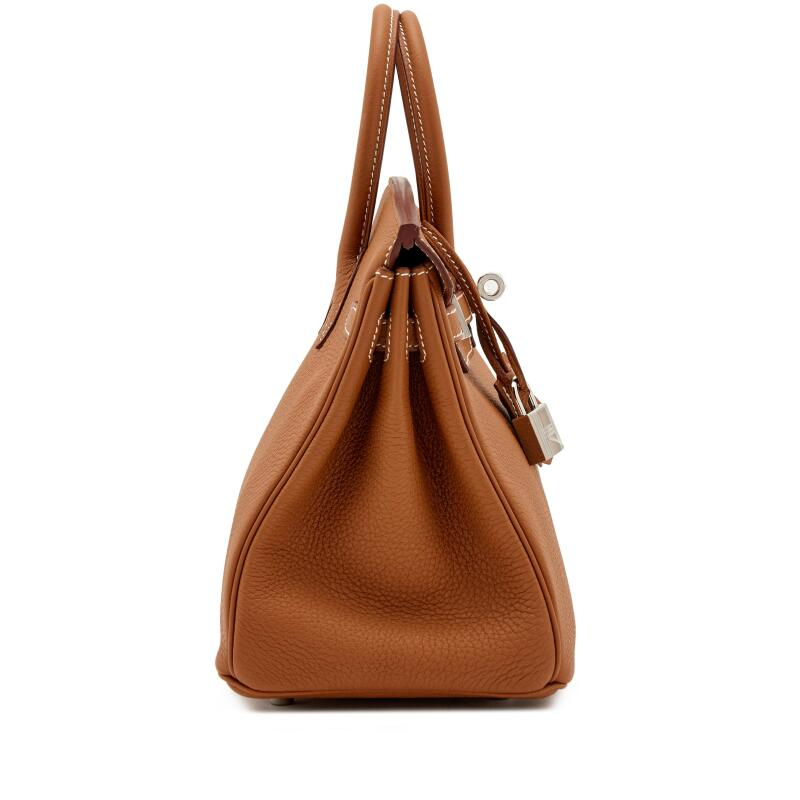 Gold Togo Birkin 25 Palladium Hardware