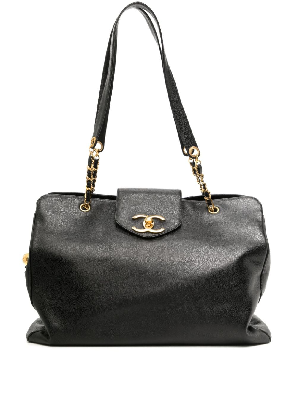 Supermodel leather tote bag