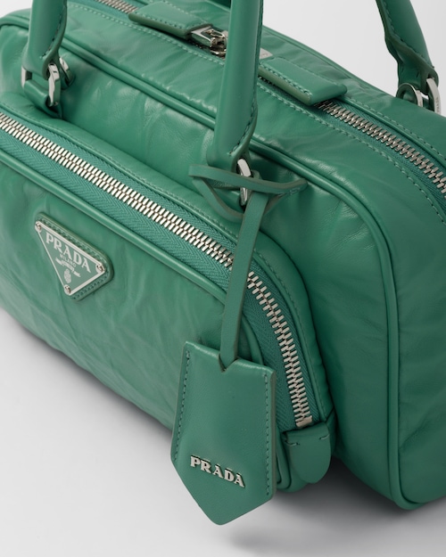 Prada Antique nappa leather multi-pocket top-handle bag - Sage Green