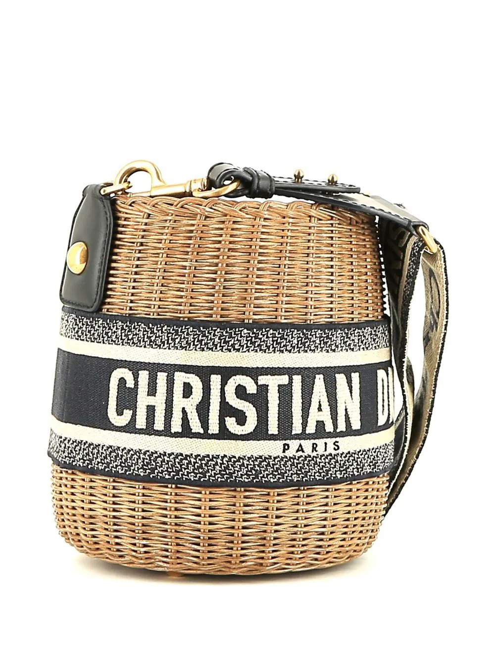 wicker Dior bucket shoulder bag