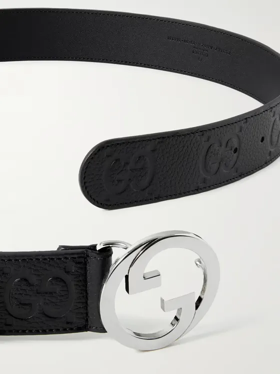 Blondie 4cm Monogrammed Full-Grain Leather Belt