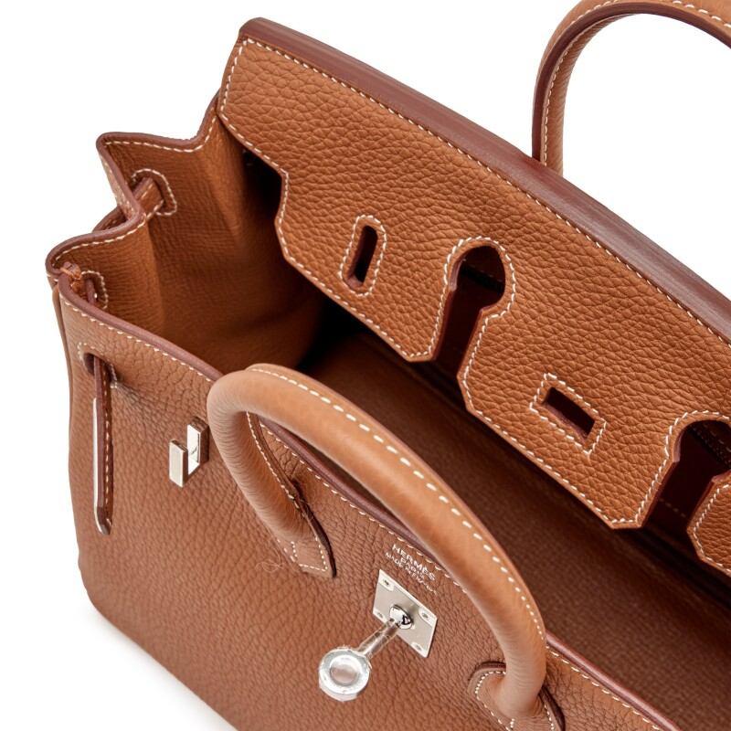 Gold Togo Birkin 25 Palladium Hardware