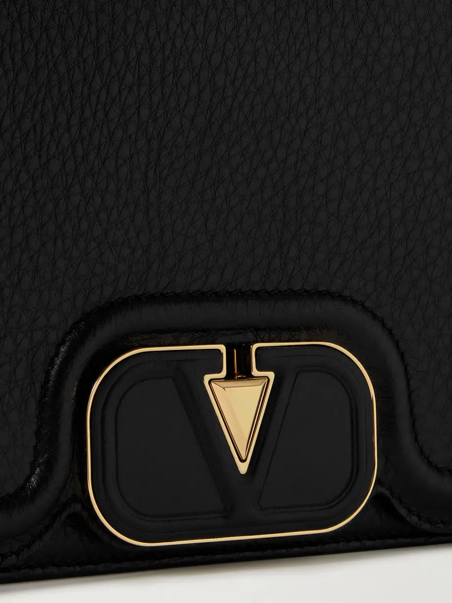 VLOGO small embellished textured-leather shoulder bag