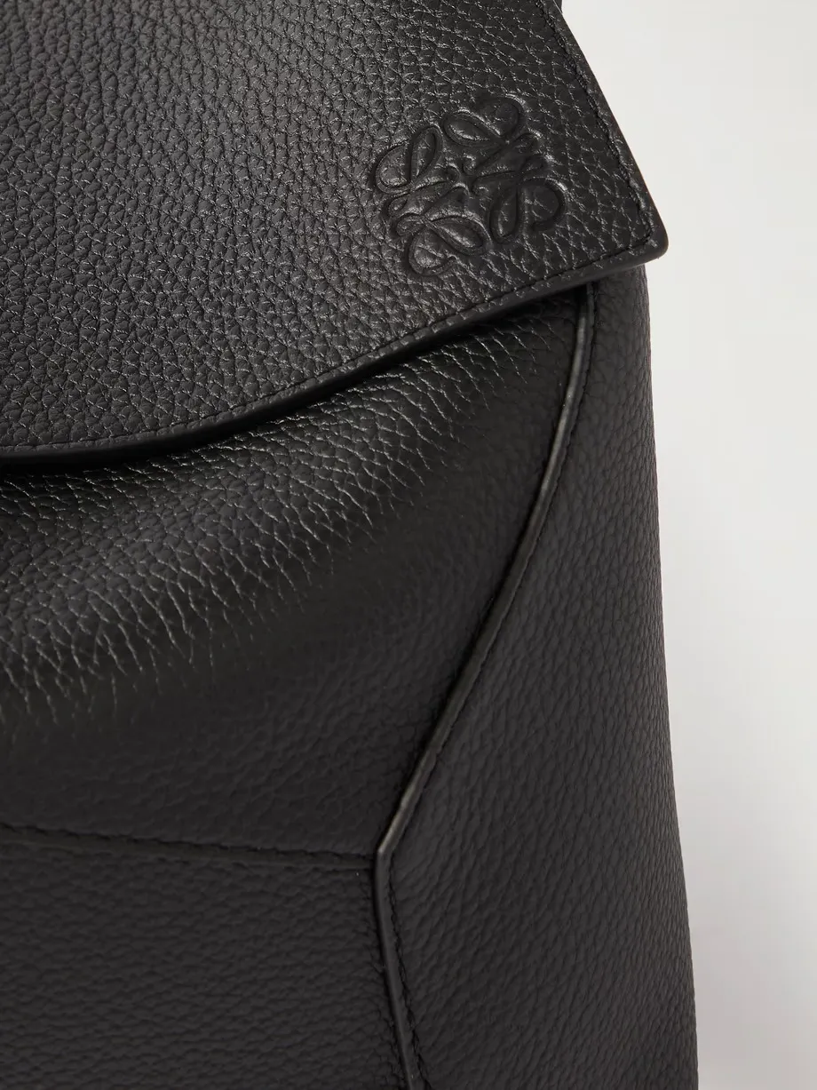 Puzzle Edge large textured-leather messenger bag