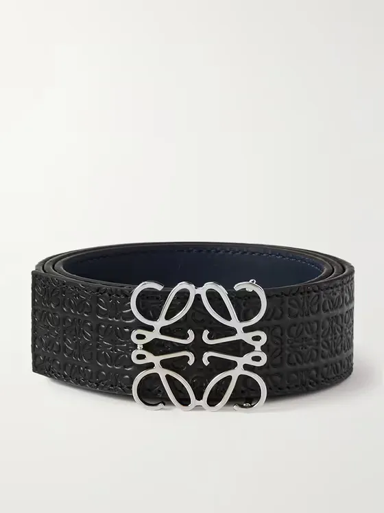 4cm Logo-Debossed Leather Belt