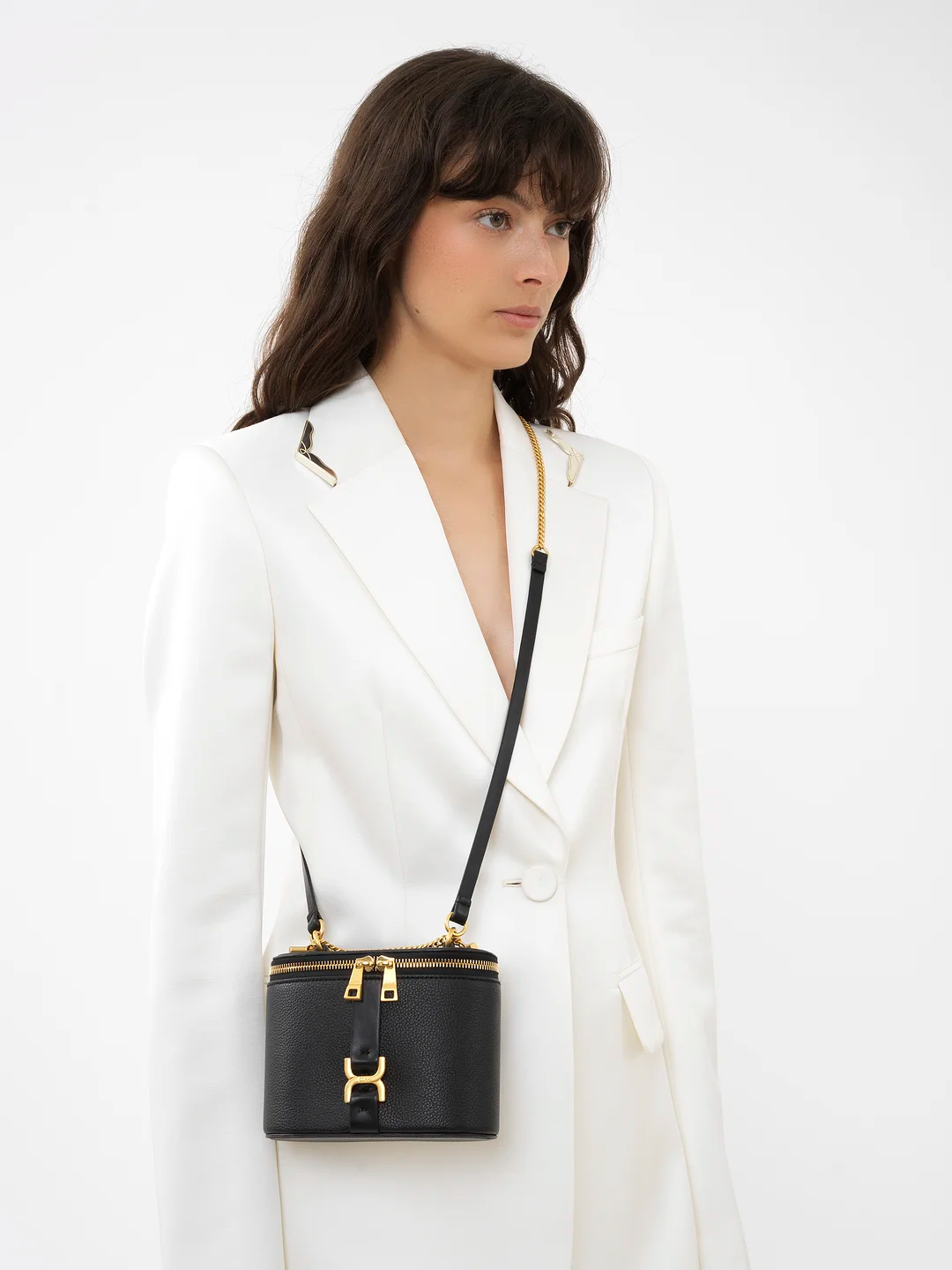 MINI MARCIE VANITY ON CHAIN IN GRAINED LEATHER