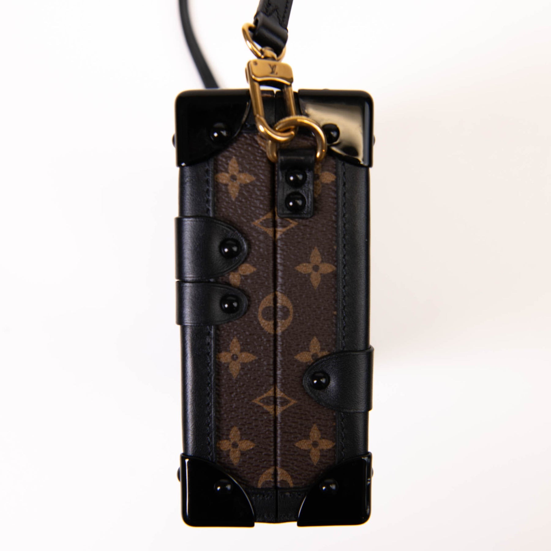 Louis Vuitton Brown Monogram & Black Leather Petite Malle Crossbody Bag