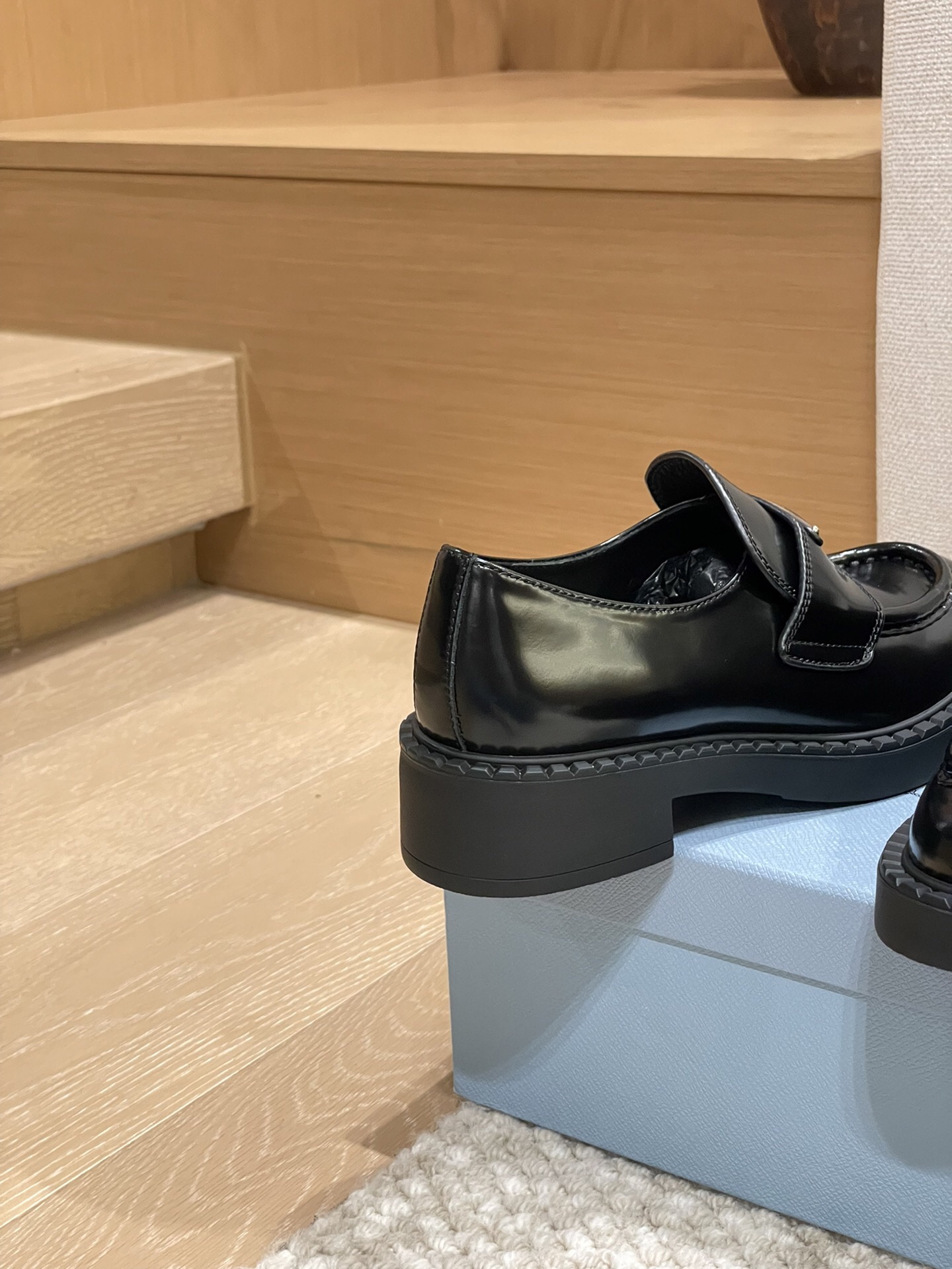 Prada Chocolate brushed leather loafers