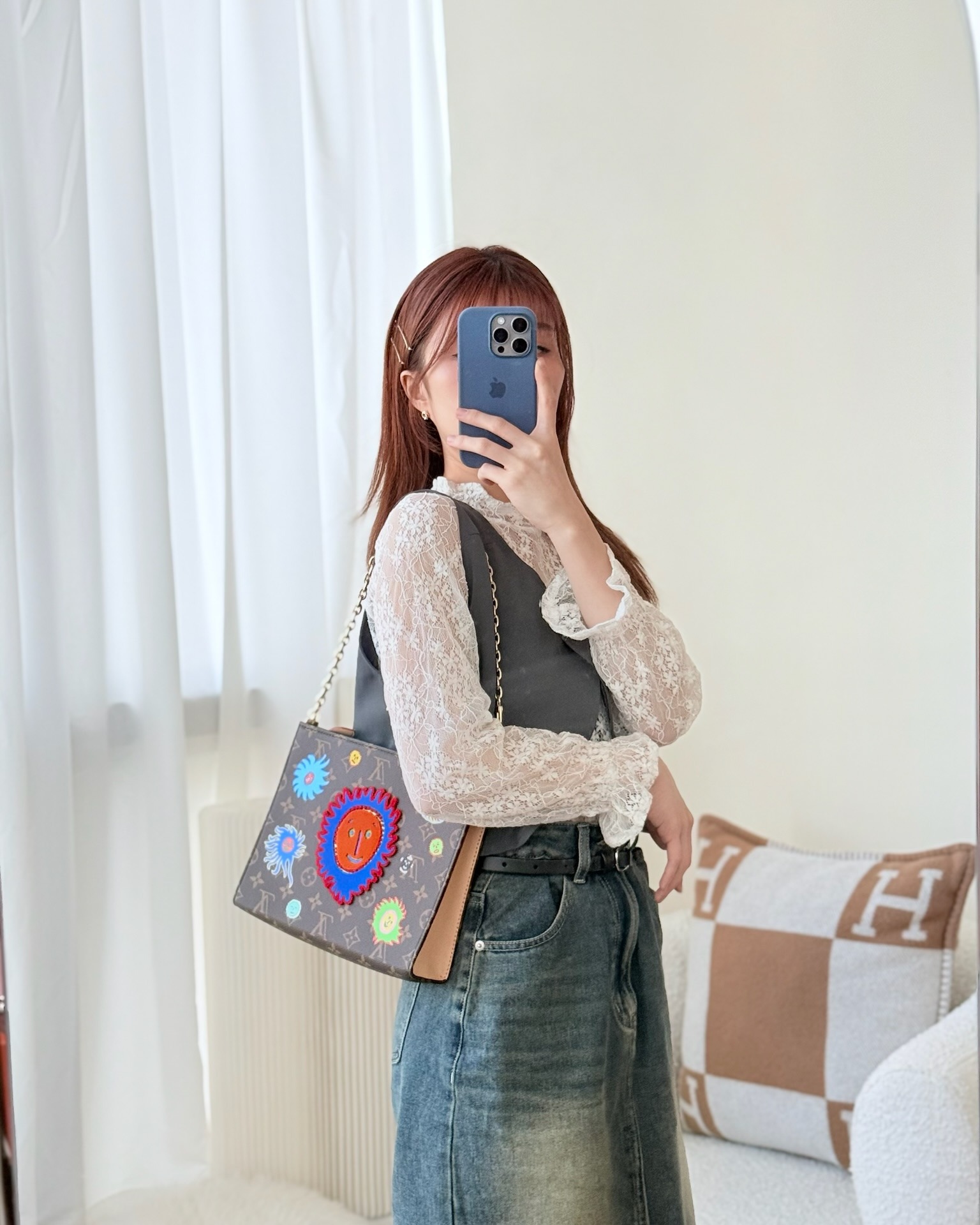 Louis Vuitton x Yayoi Kusama Toiletry Pouch on Chain Monogram Embroidered