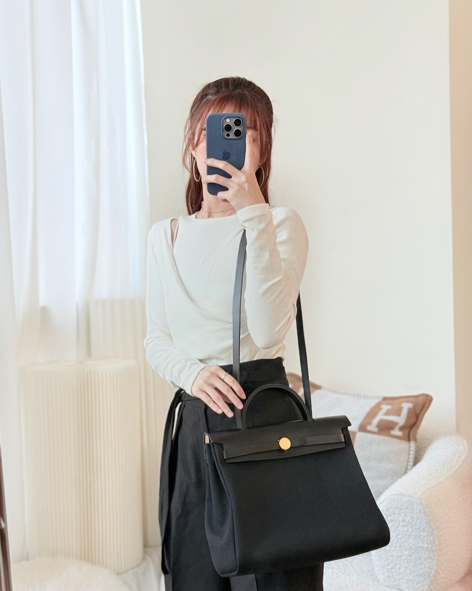 Hermès Herbag Zip 31 Noir Canvas Gold Hardware