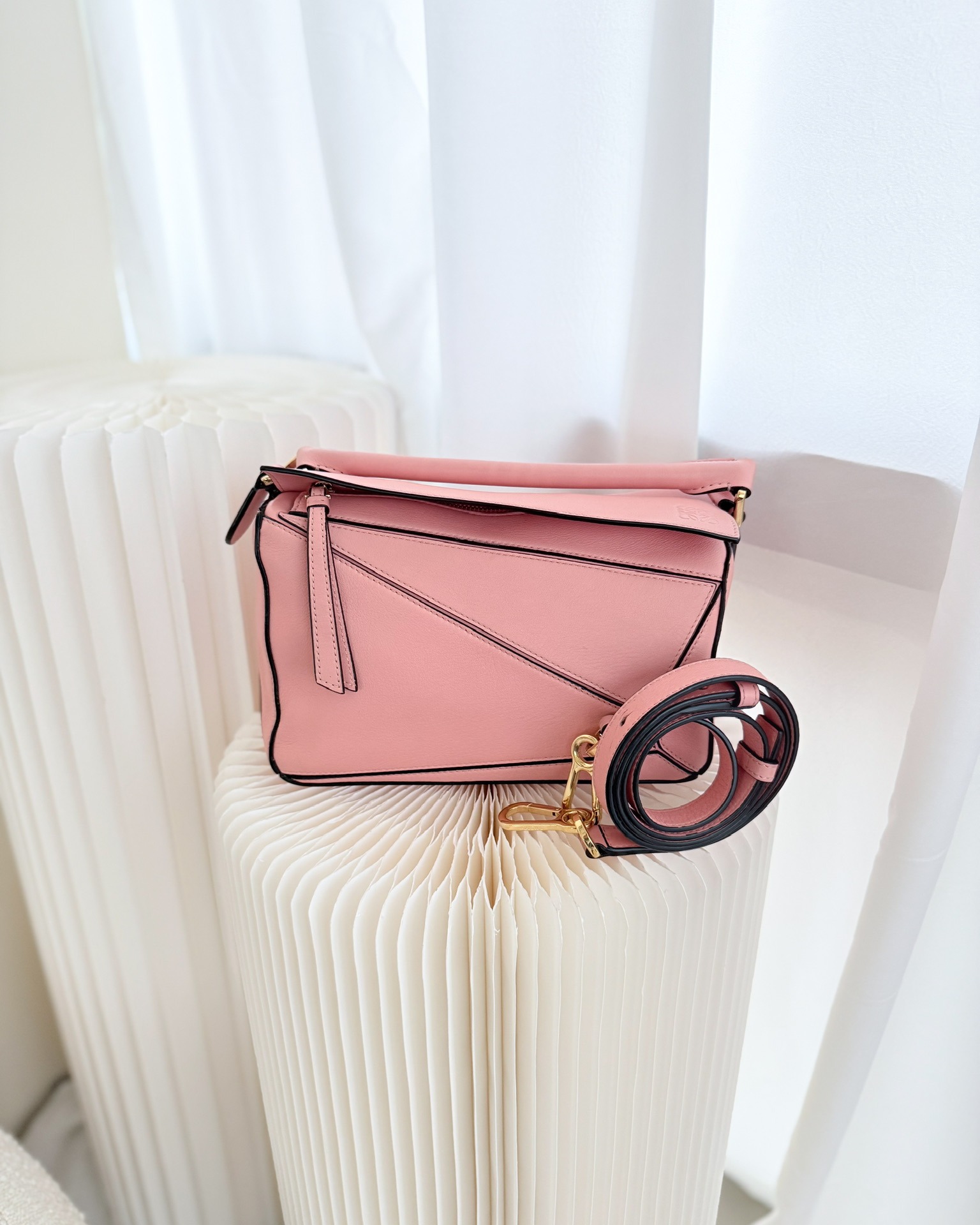 Loewe Small Puzzle Bag Pink Calfskin