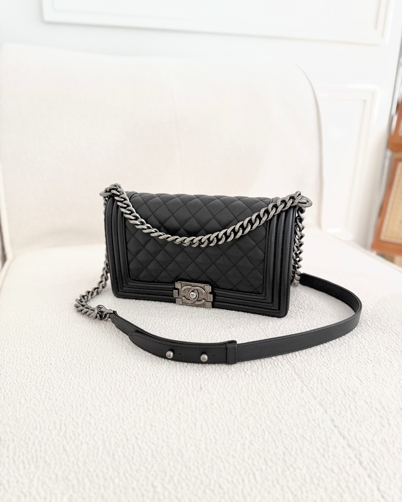Chanel Medium Boy Quilted Black Caviar