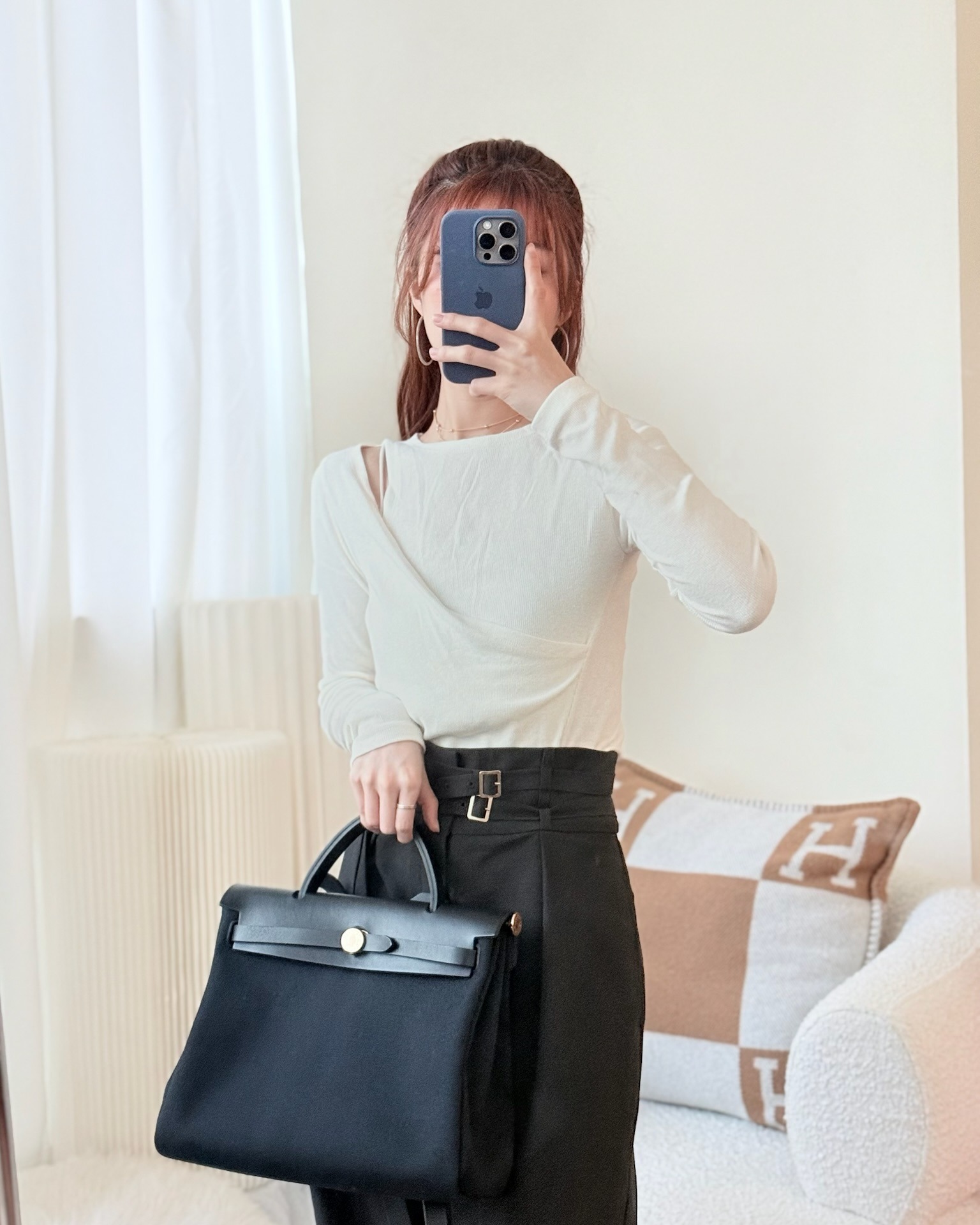 Hermès Herbag Zip 31 Noir Canvas Gold Hardware