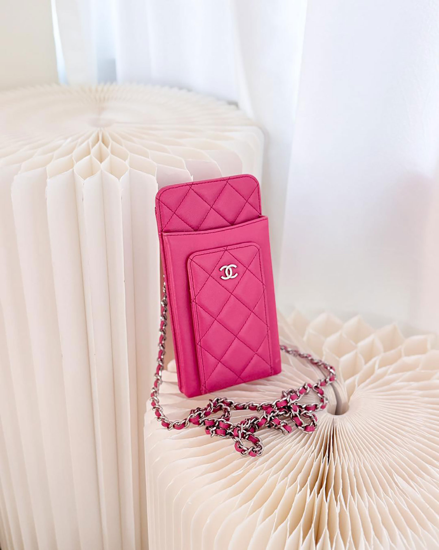 Chanel Phone Holder Long Zip Wallet