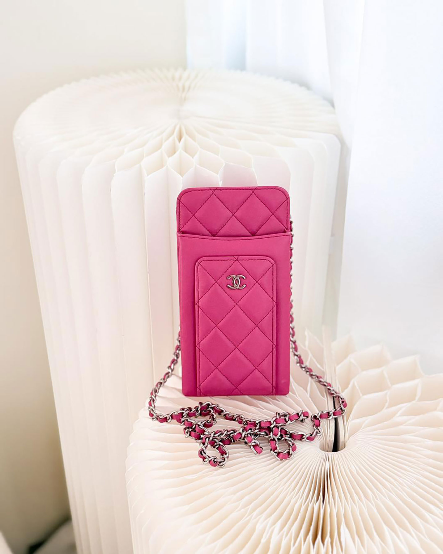 Chanel Phone Holder Long Zip Wallet