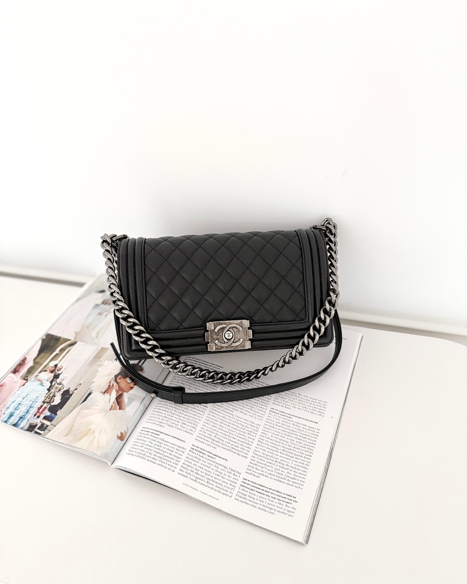 Chanel Medium Boy Quilted Black Caviar