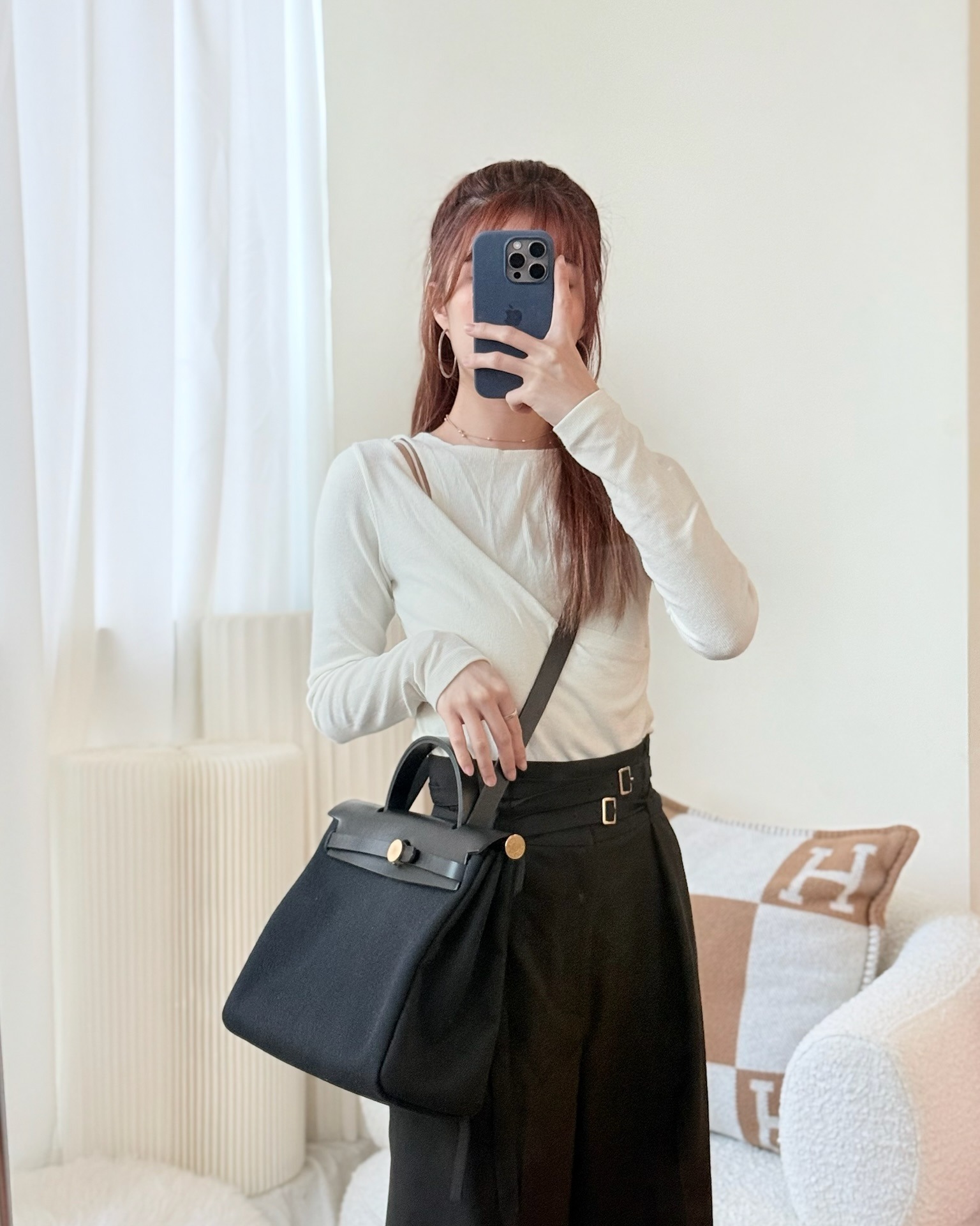 Hermès Herbag Zip 31 Noir Canvas Gold Hardware