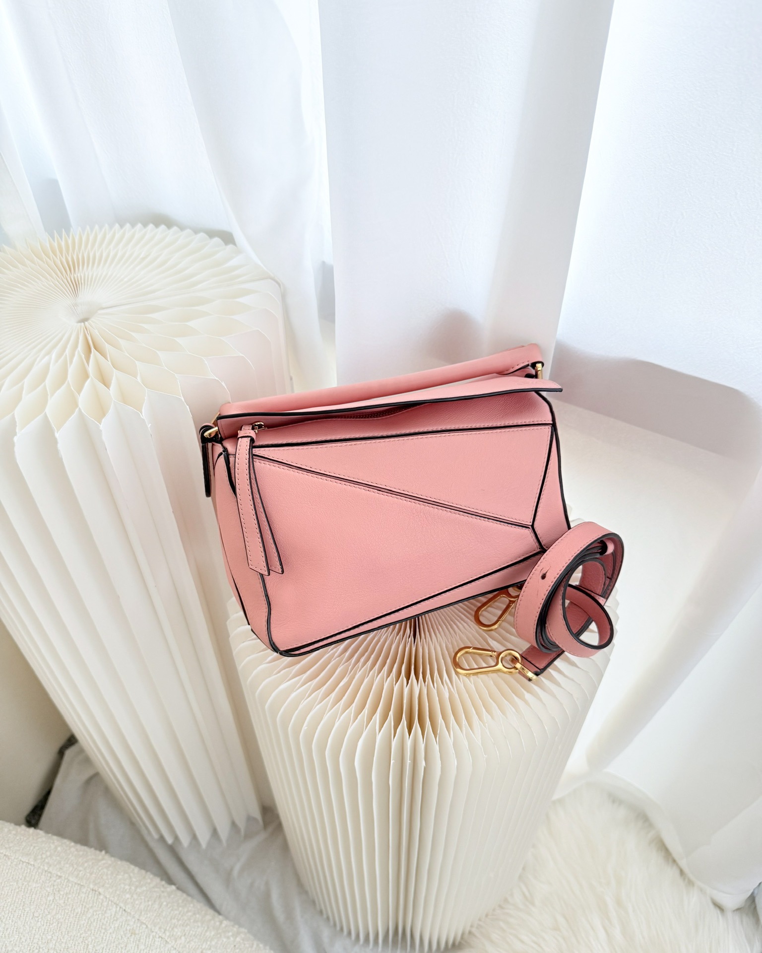 Loewe Small Puzzle Bag Pink Calfskin