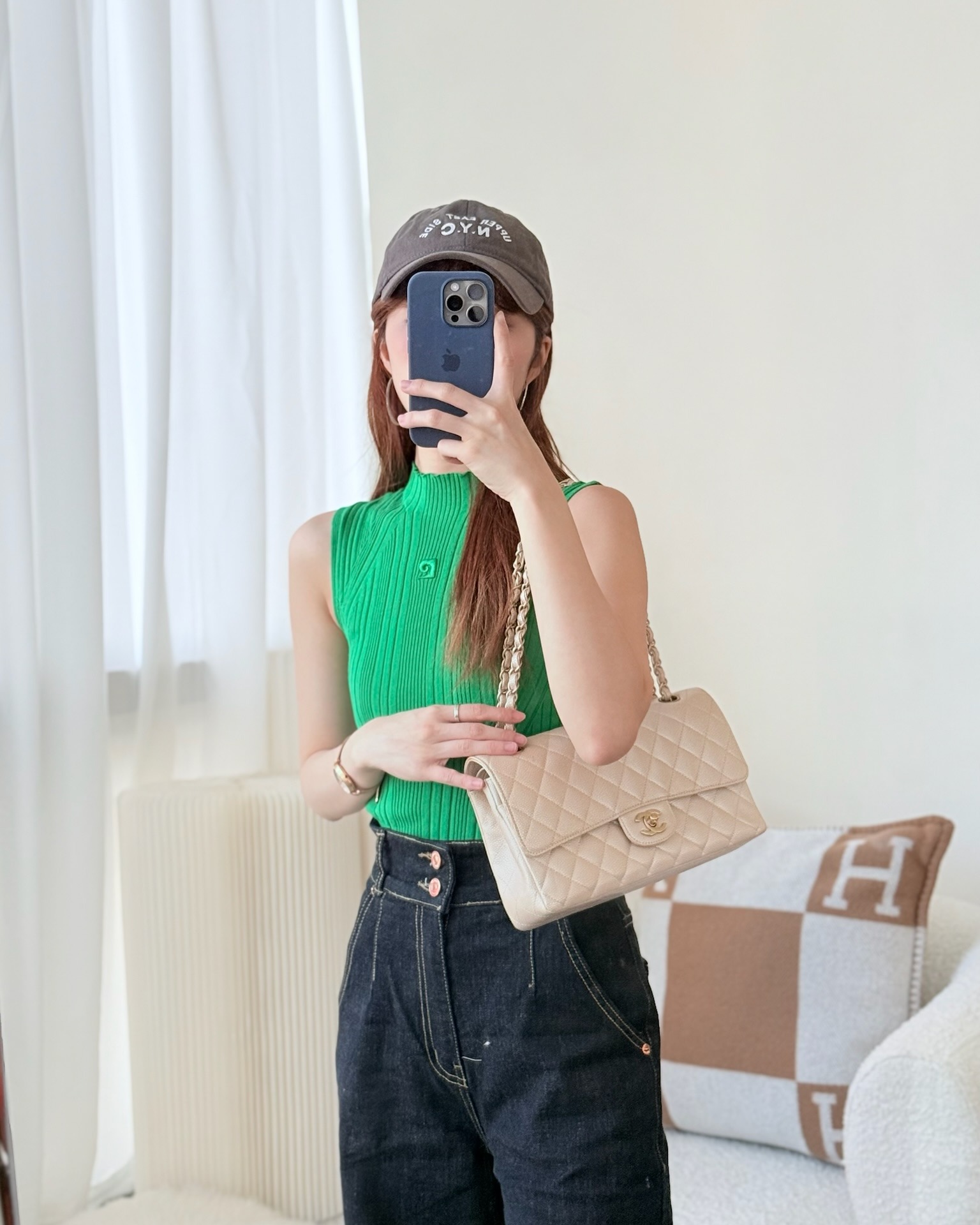 Chanel 19 Classic Medium Flap Caviar Bag