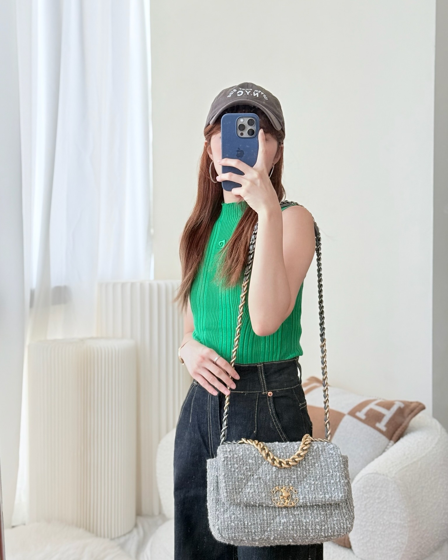 Chanel 19 Small Tweed Grey