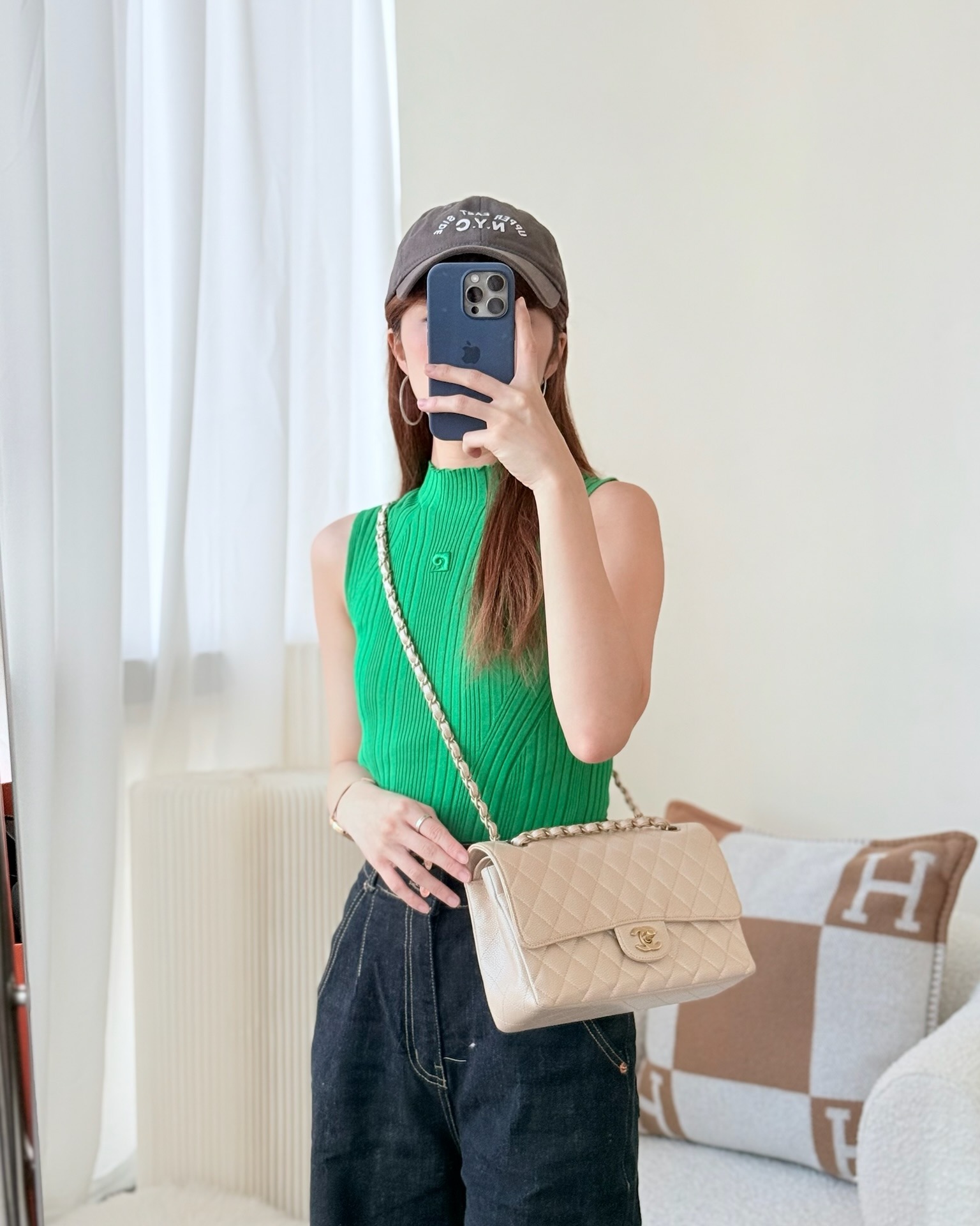 Chanel 19 Classic Medium Flap Caviar Bag