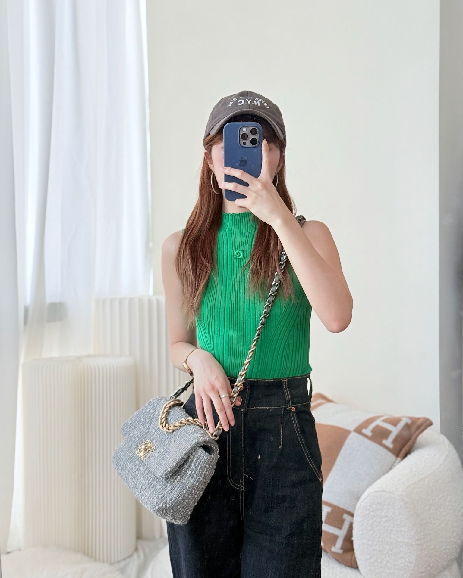 Chanel 19 Small Tweed Grey