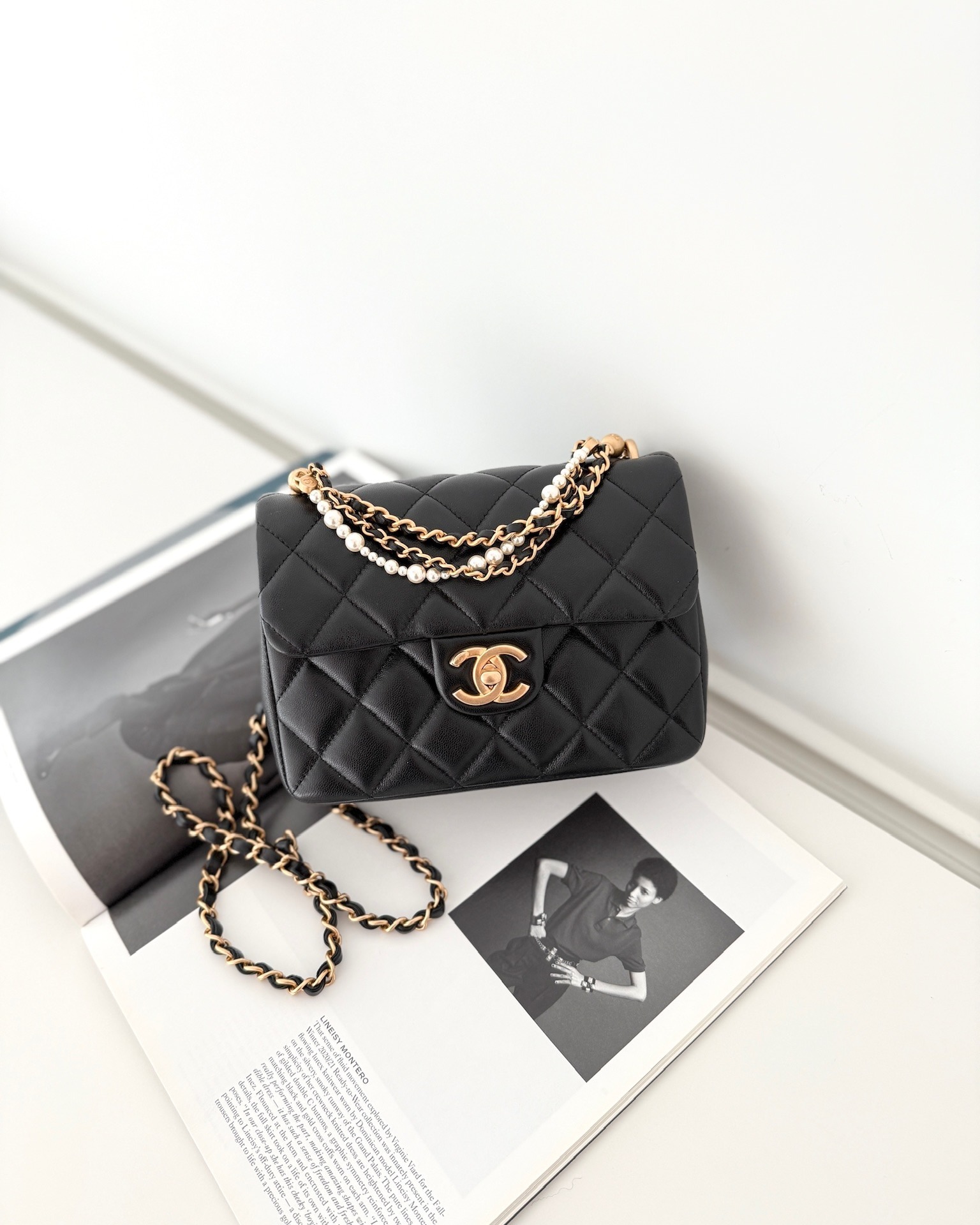 Chanel Pearl Twist Mini Square Flap Quilted