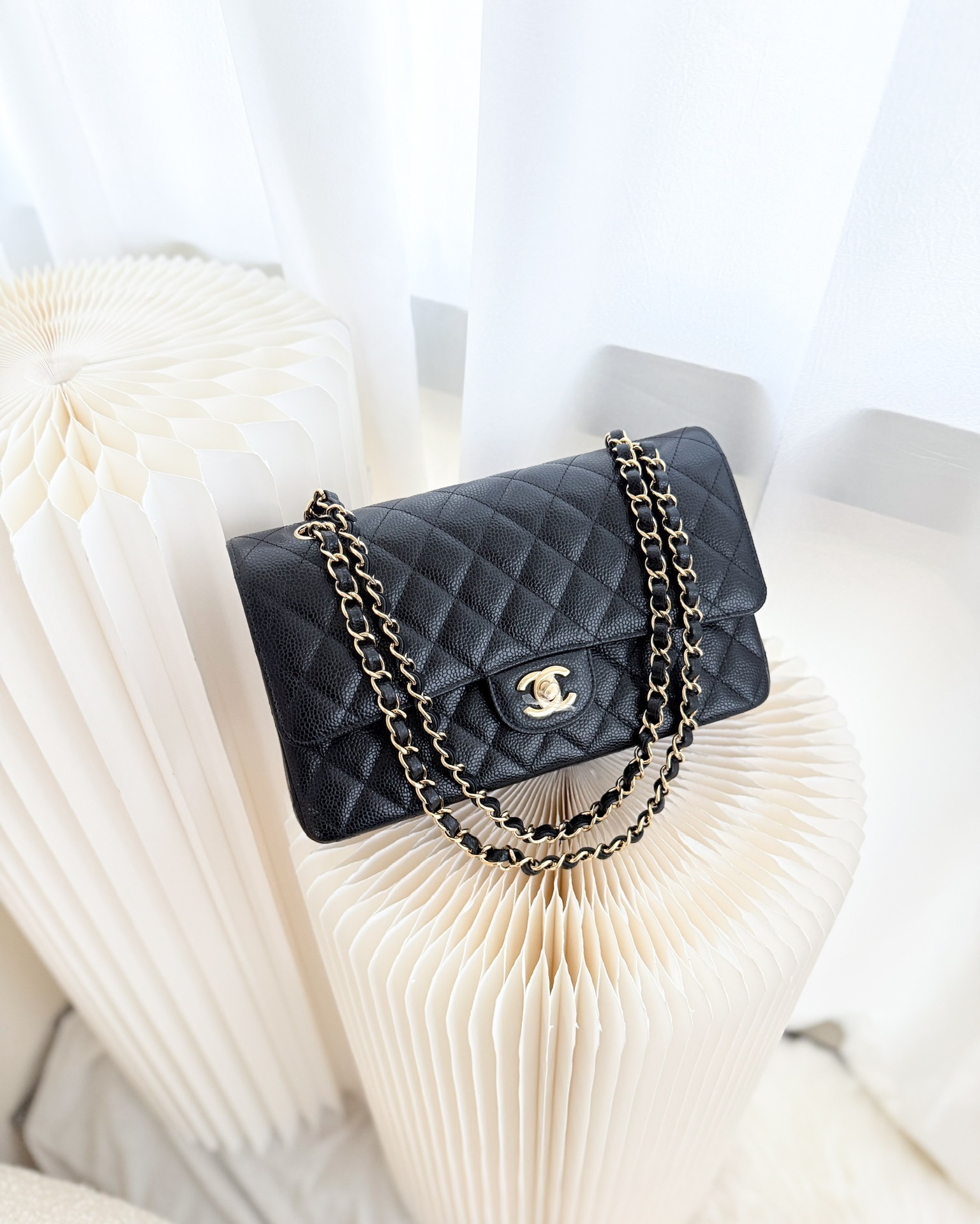 Chanel Classic Medium Flap Quilted Black Caviar