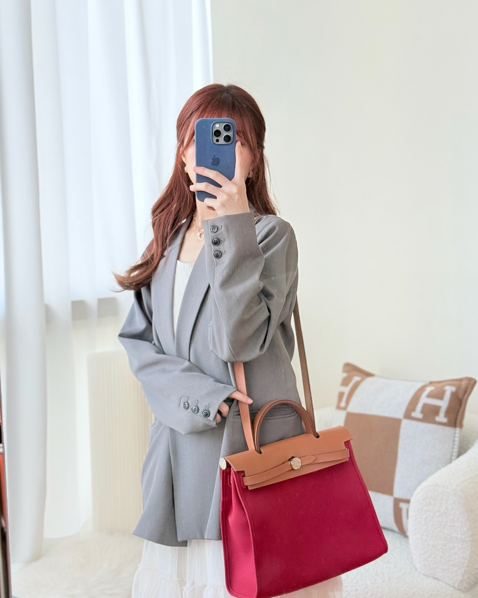 Hermès Herbag Zip 31 Rouge Tomate