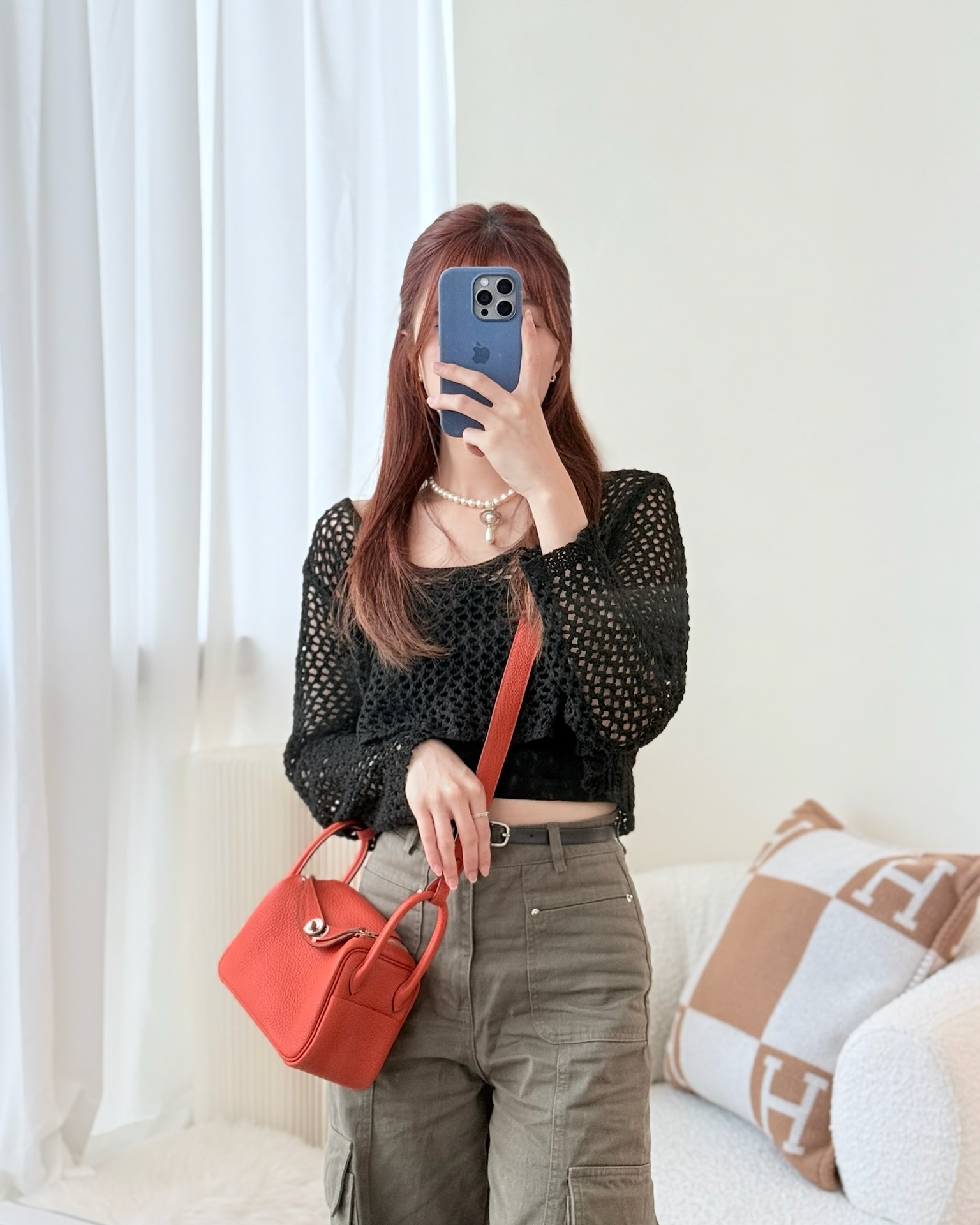 Hermès Mini Lindy 20 Orange Poppy 8V