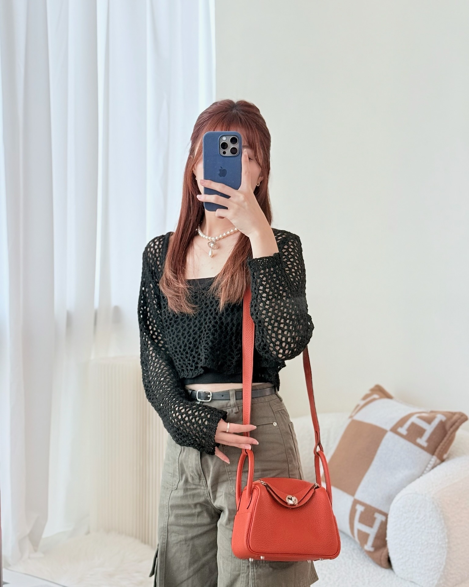 Hermès Mini Lindy 20 Orange Poppy 8V