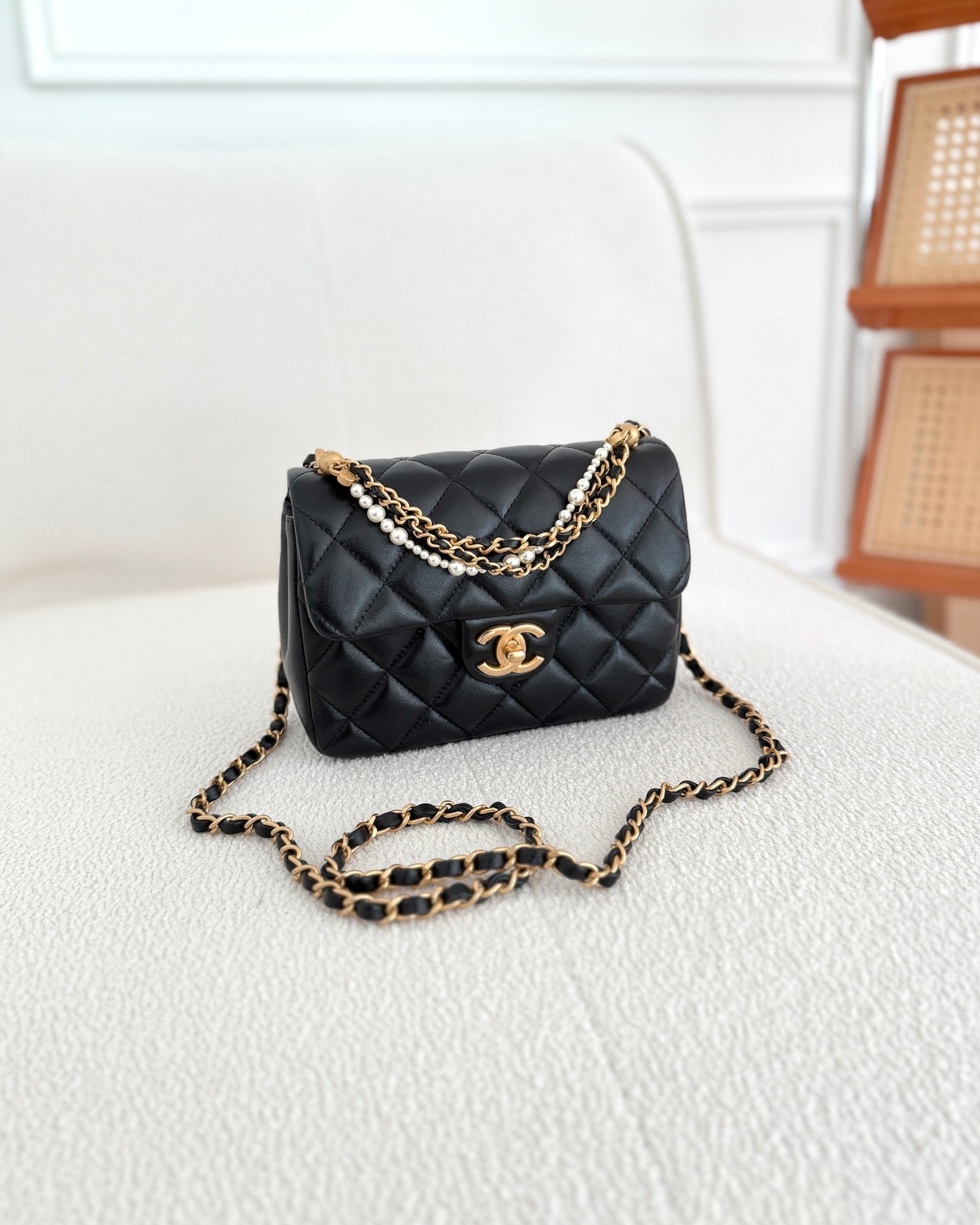 Chanel Pearl Twist Mini Square Flap Quilted