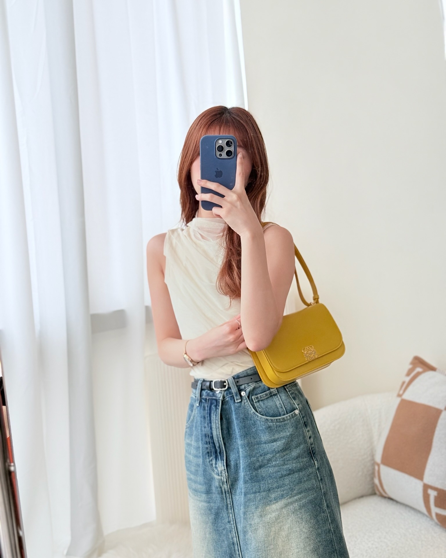 Loewe Small Goya Bag Yellow Silk Calfskin