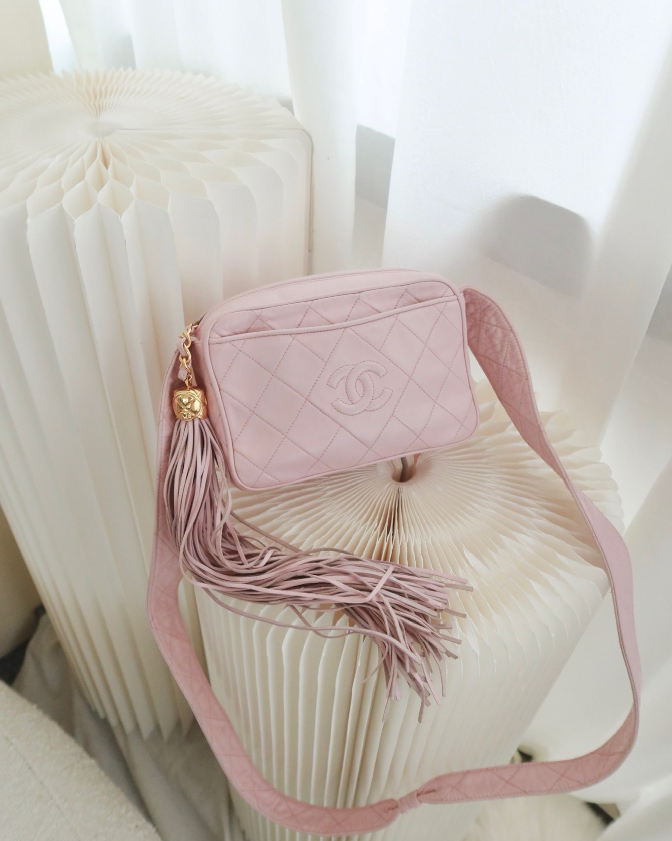 Chanel Vintage Camera Bag Pink Lambskin