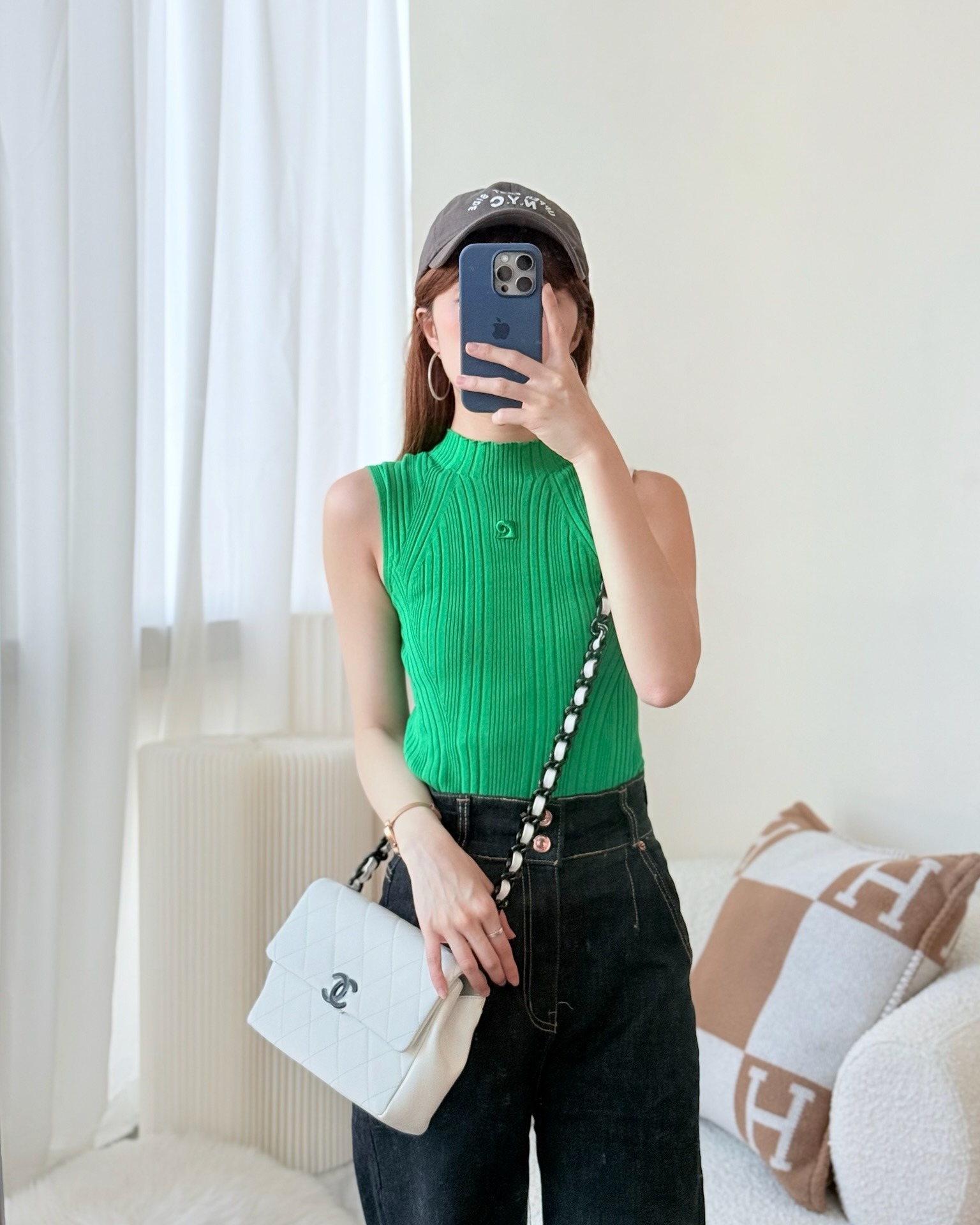 Chanel Quilted My Everything Medium Flap Bag White Caviar