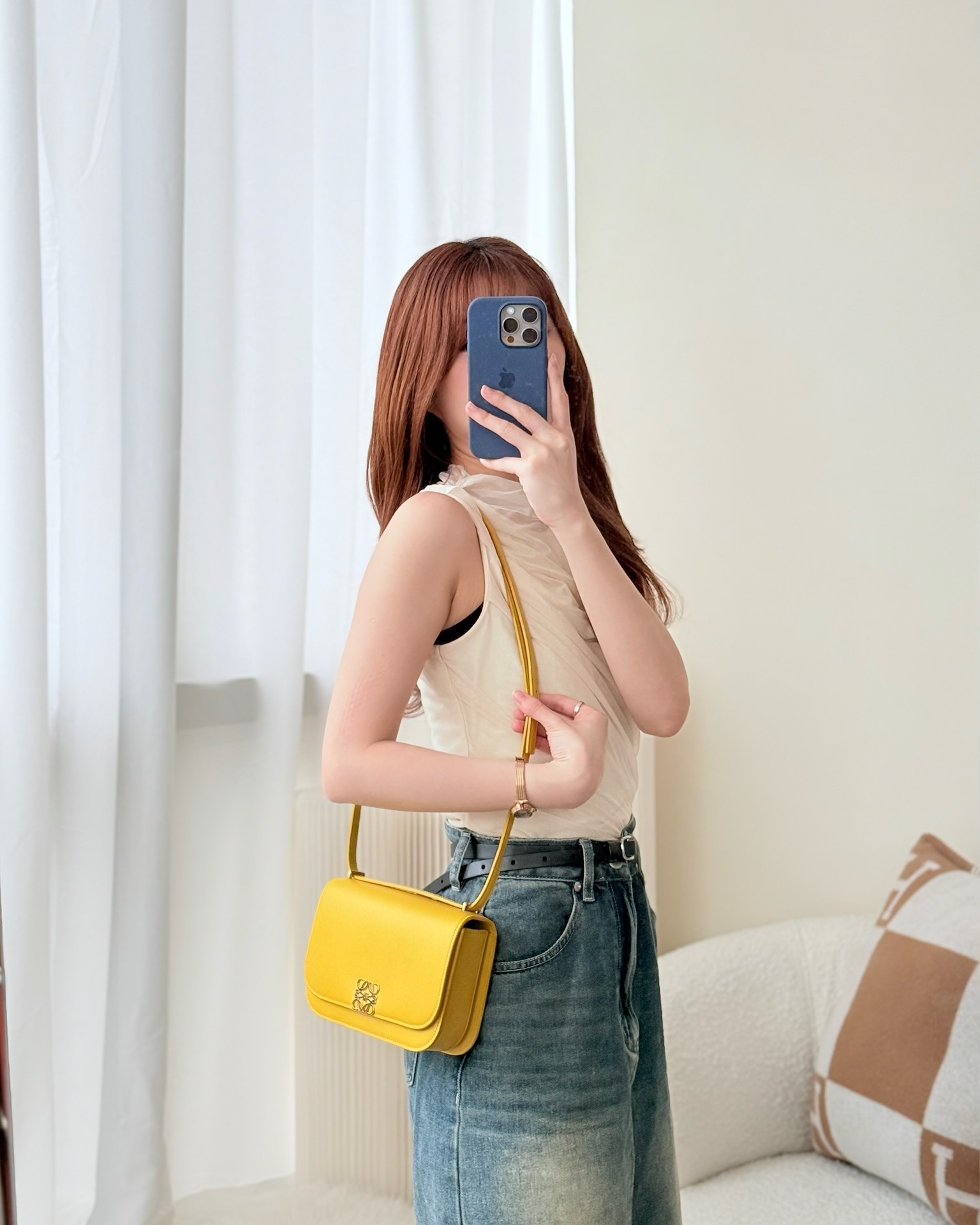 Loewe Small Goya Bag Yellow Silk Calfskin