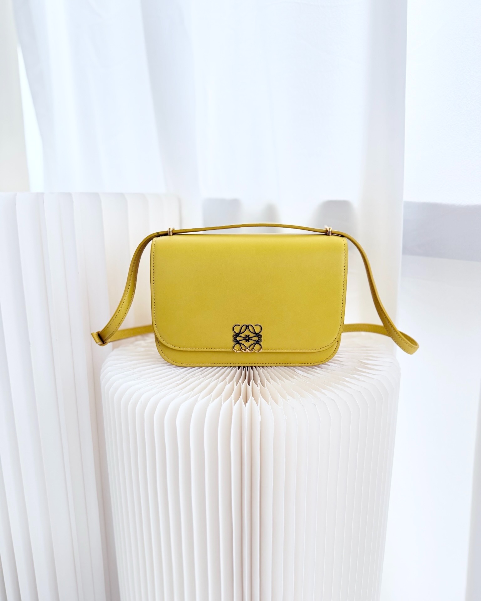 Loewe Small Goya Bag Yellow Silk Calfskin