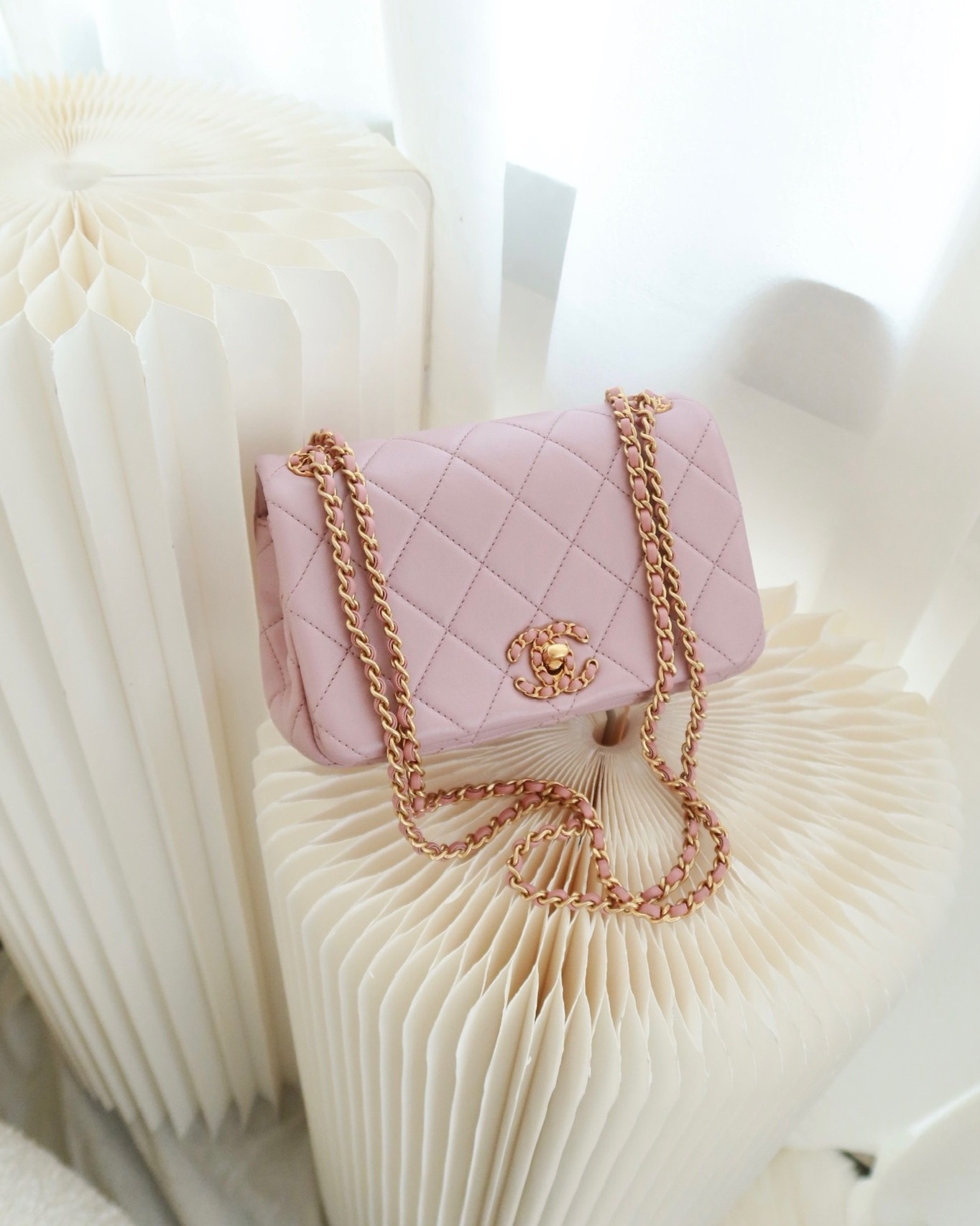 Chanel Flap Bag Dusty Pink Lambskin Aged 24P