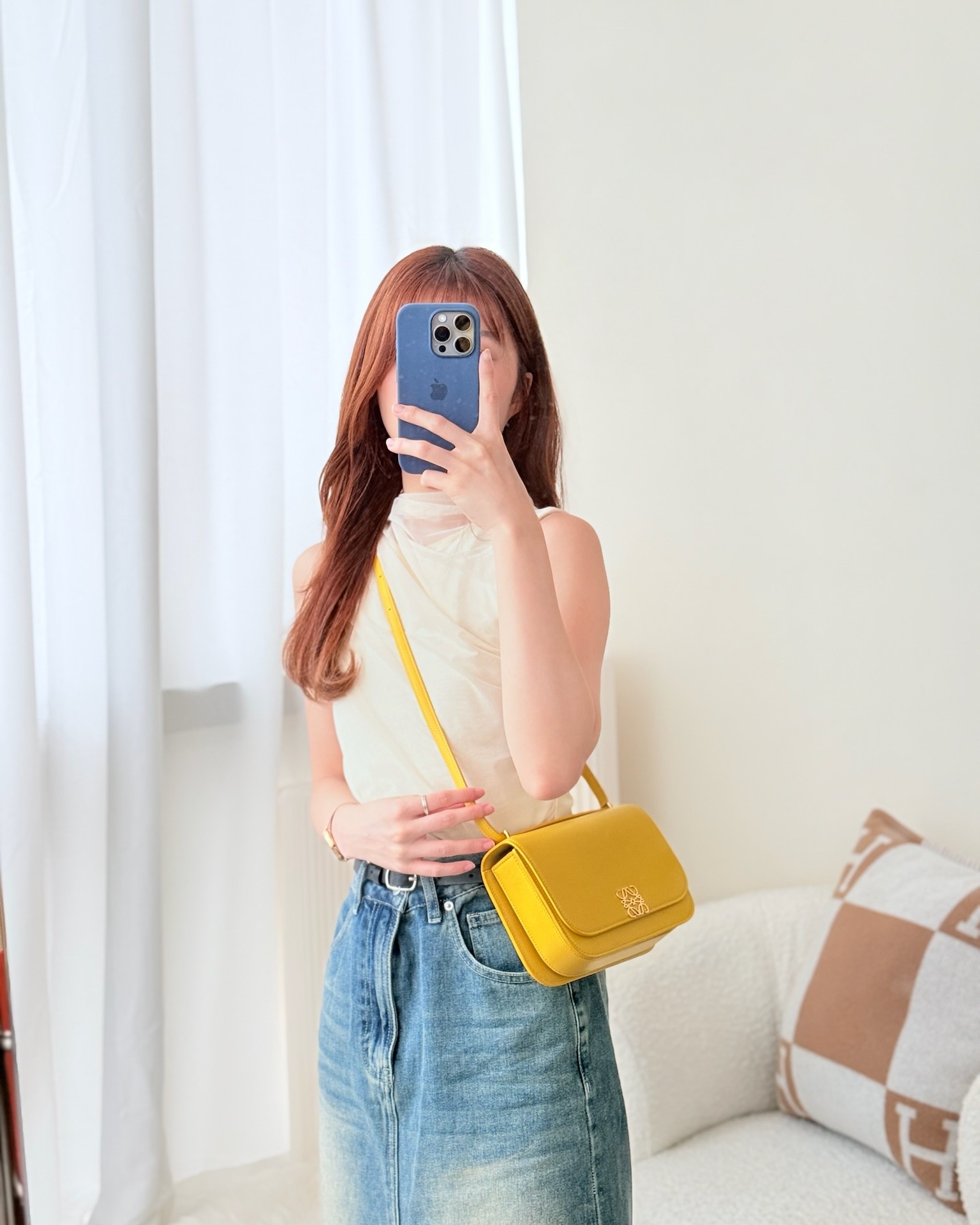 Loewe Small Goya Bag Yellow Silk Calfskin