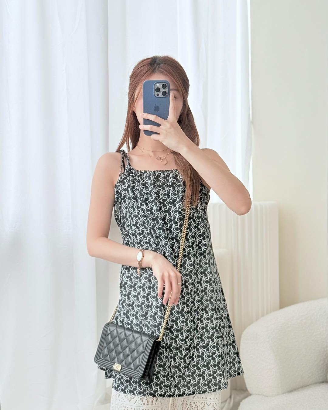 Chanel Quilted Boy Wallet on Chain WOC Black Caviar Age