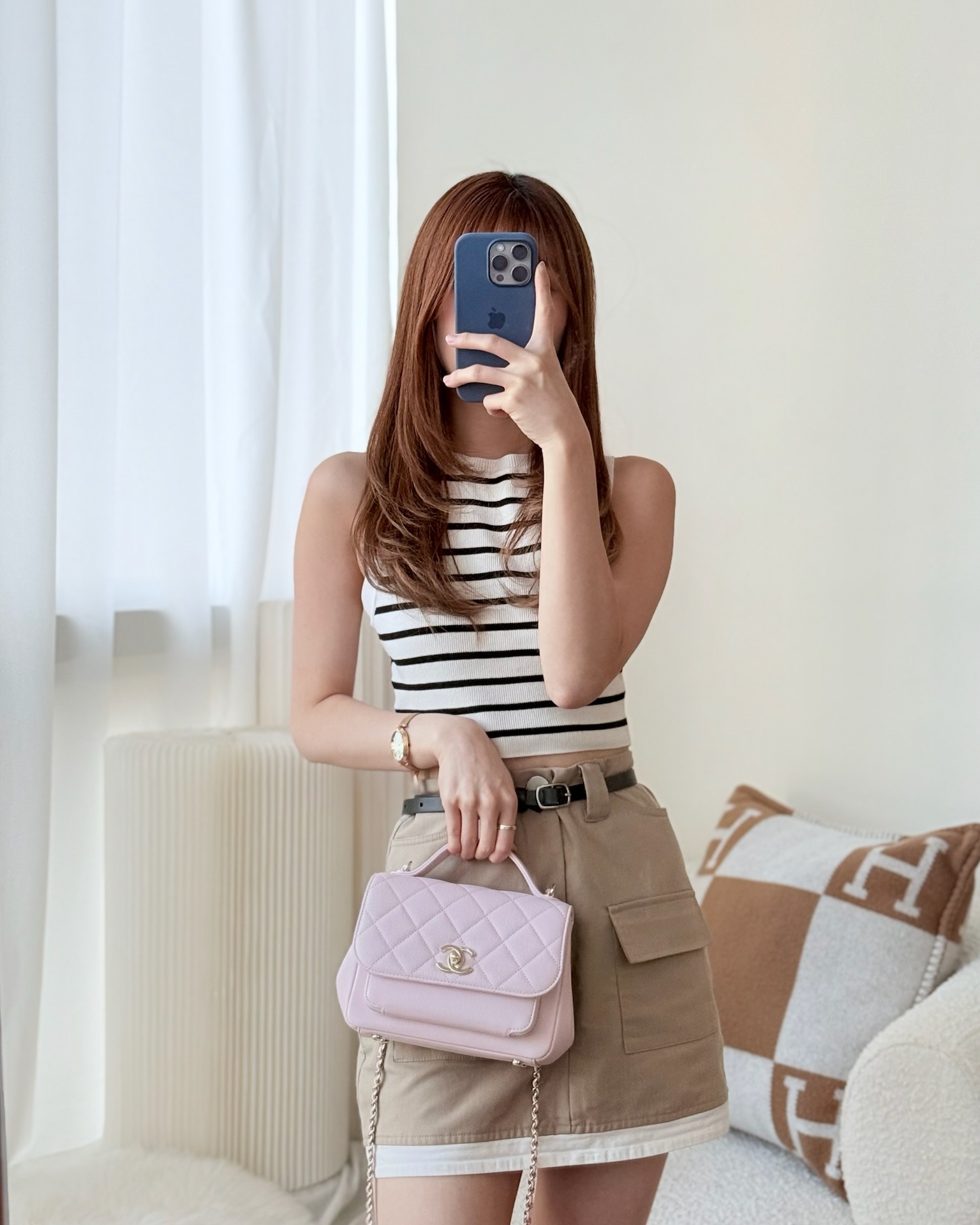 Chanel Quilted Small Business Affinity Flap Light Pink Caviar