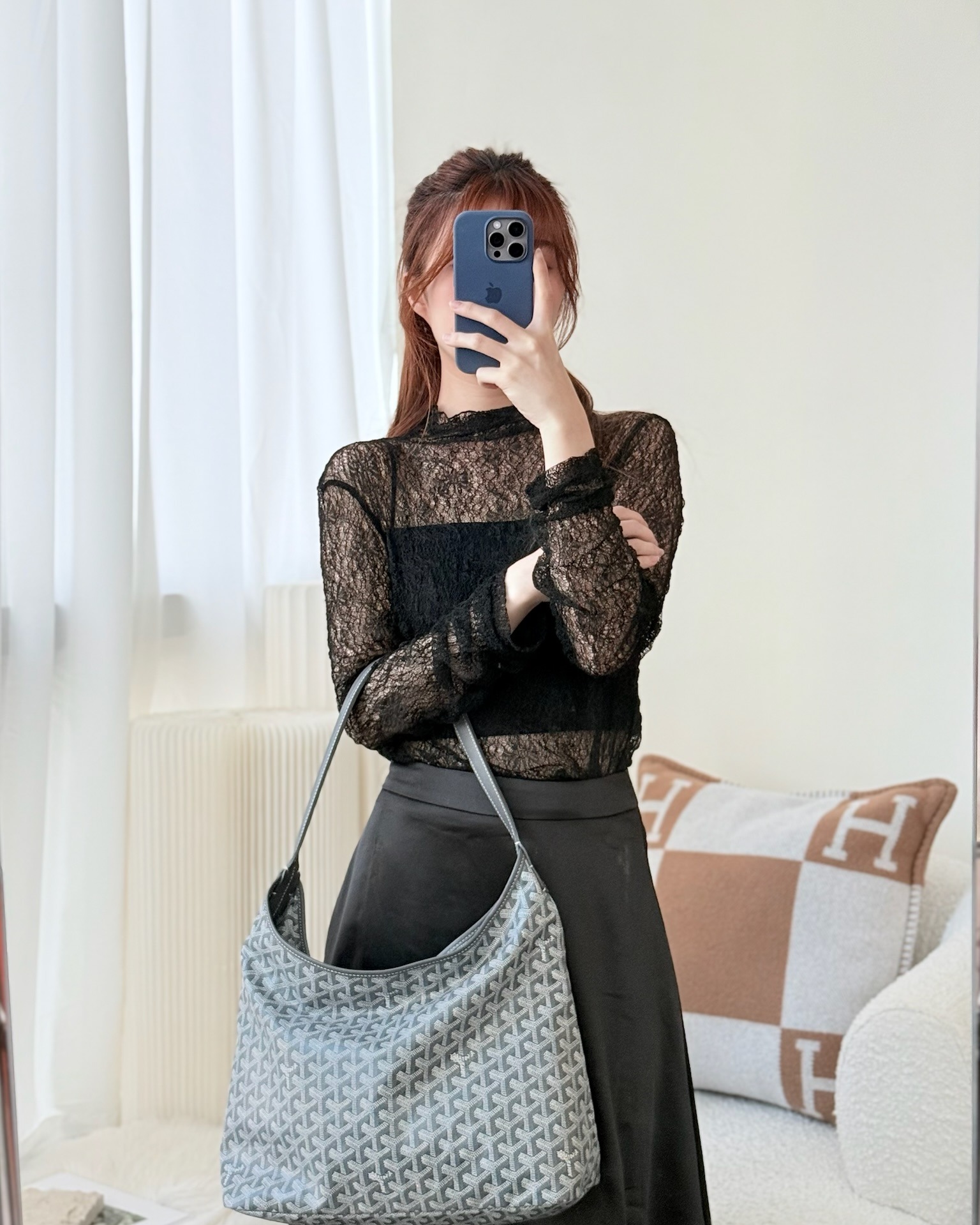 Goyard Bohème Hobo Bag Grey Goyardine Canvas