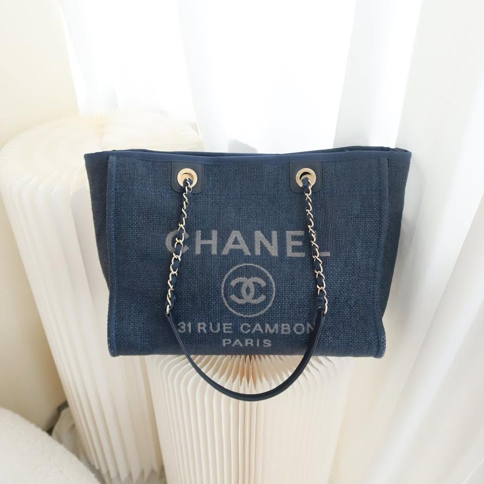Chanel Medium Deauville Navy Canvas