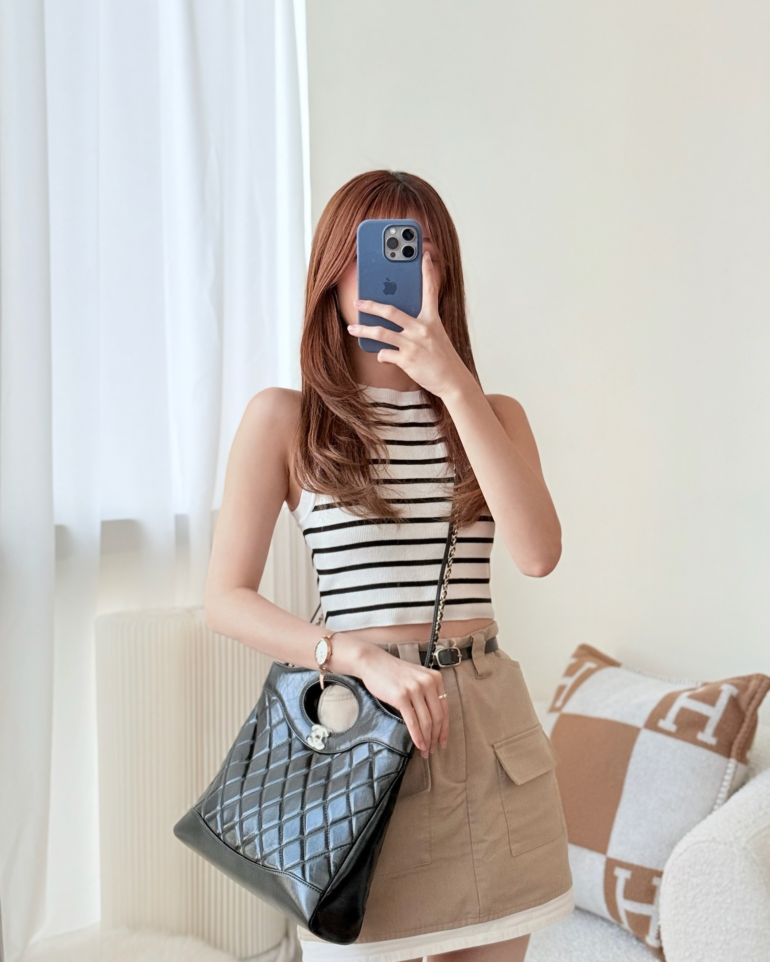 Chanel 31 Small Black Shiny Lambskin 24S