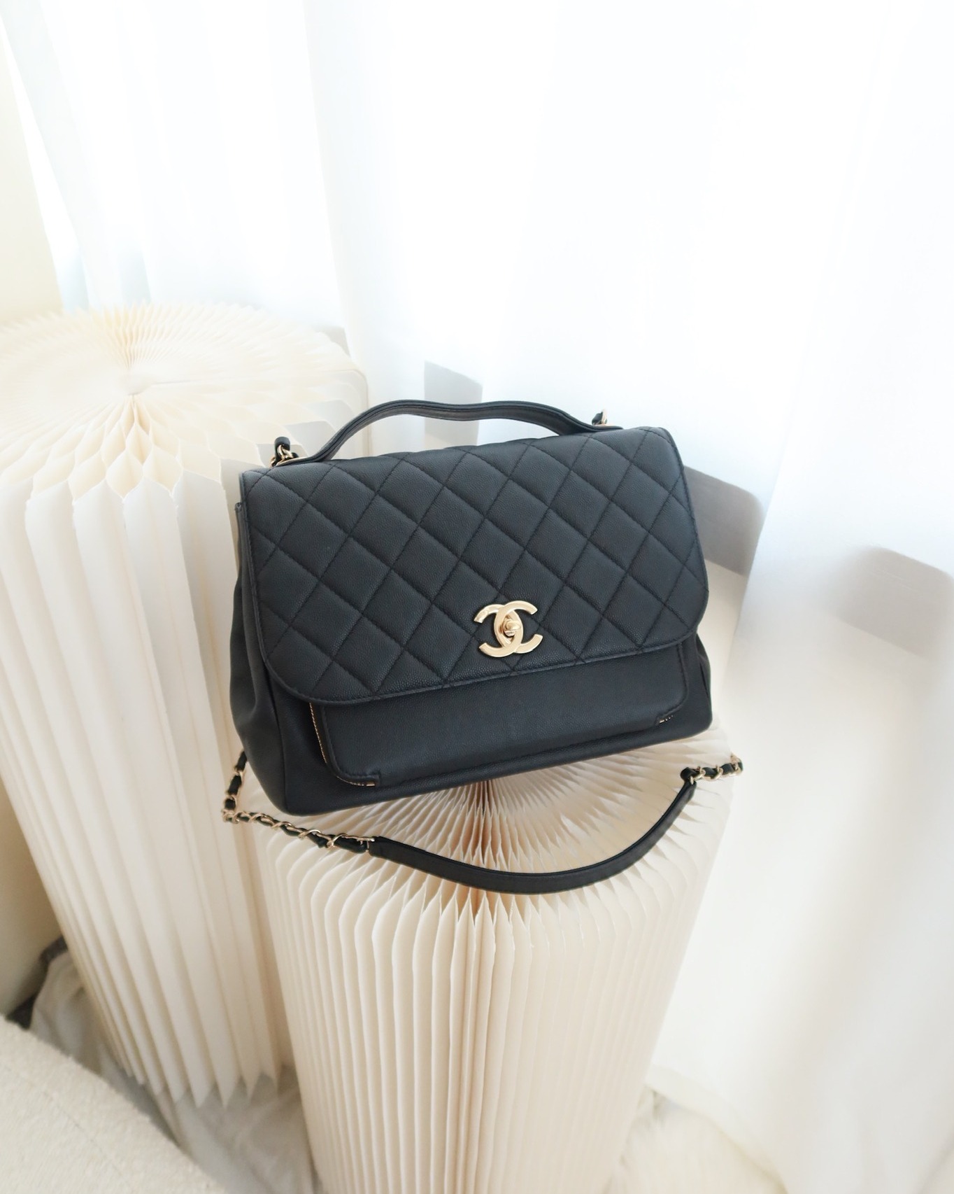 Chanel Quilted Large Business Affinity Flap Black Caviar
