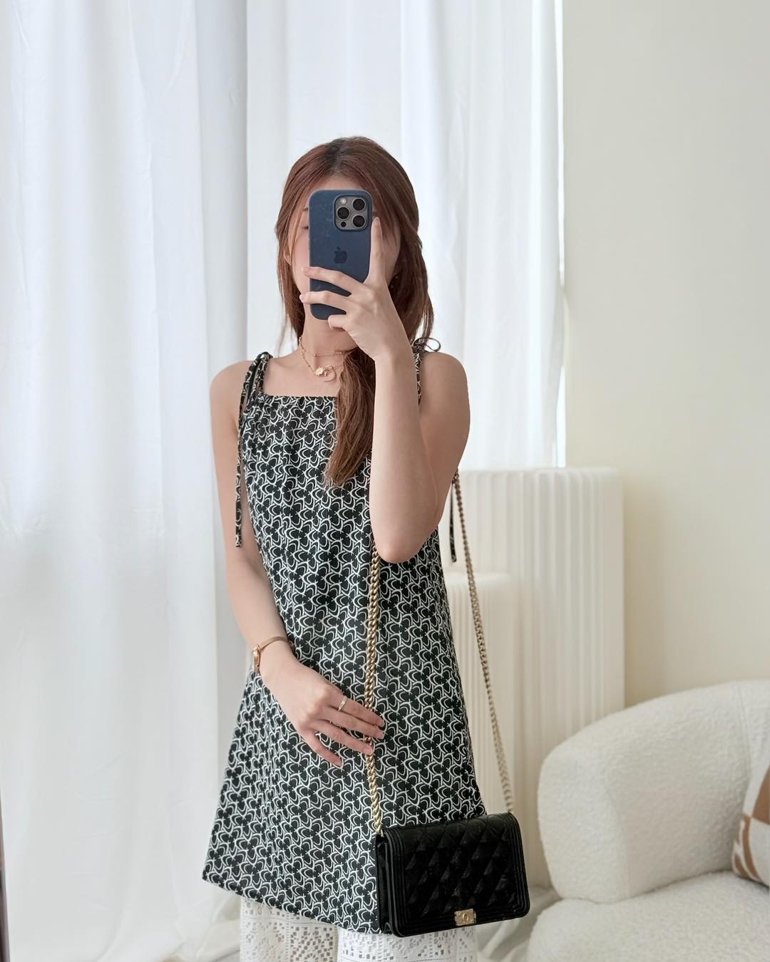 Chanel Quilted Boy Wallet on Chain WOC Black Caviar Age