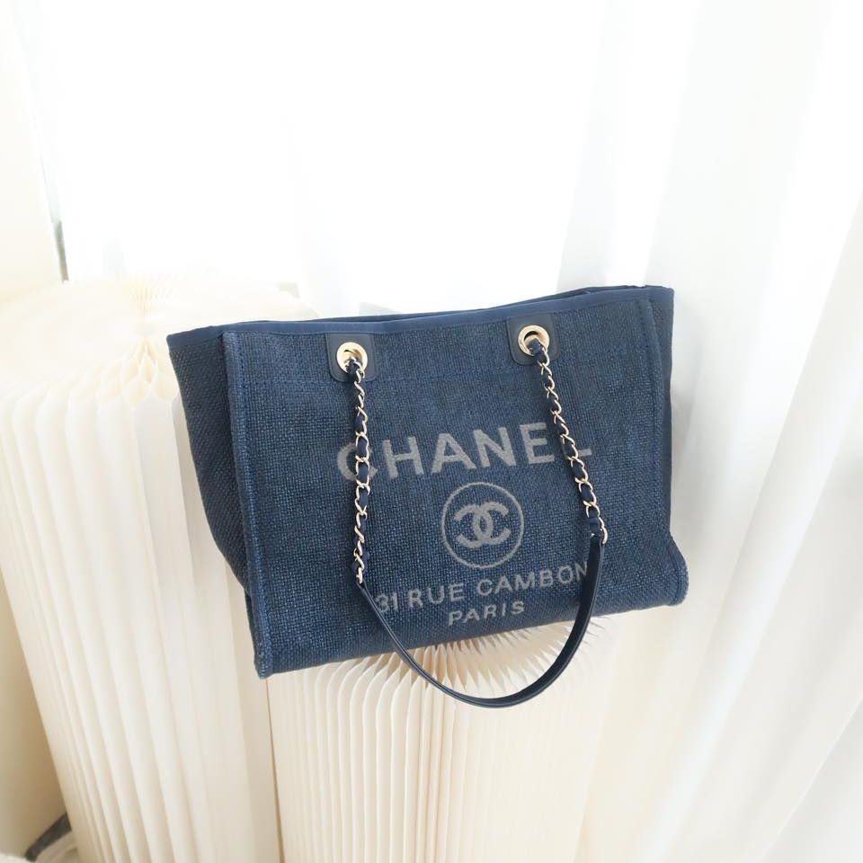 Chanel Medium Deauville Navy Canvas
