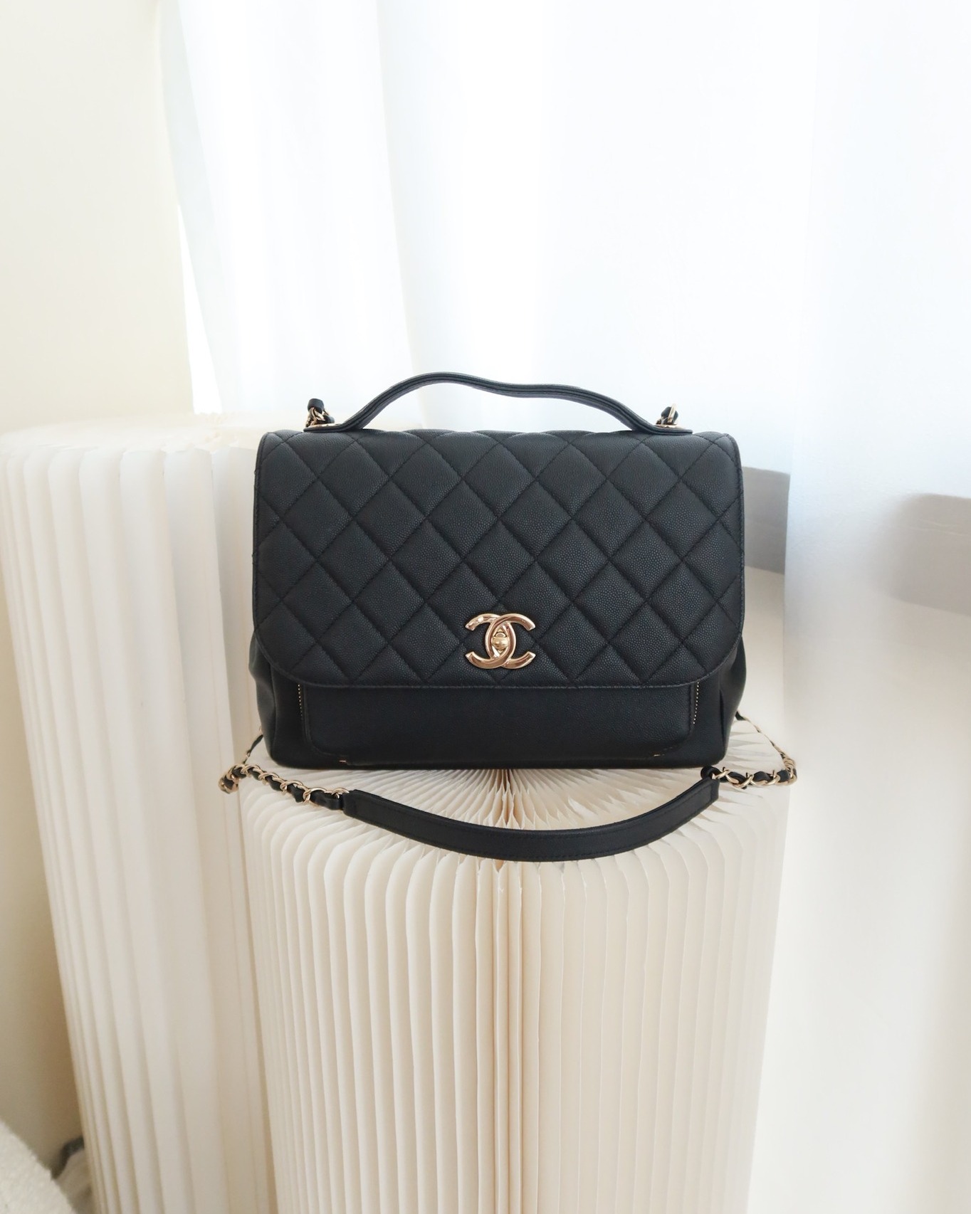 Chanel Quilted Large Business Affinity Flap Black Caviar