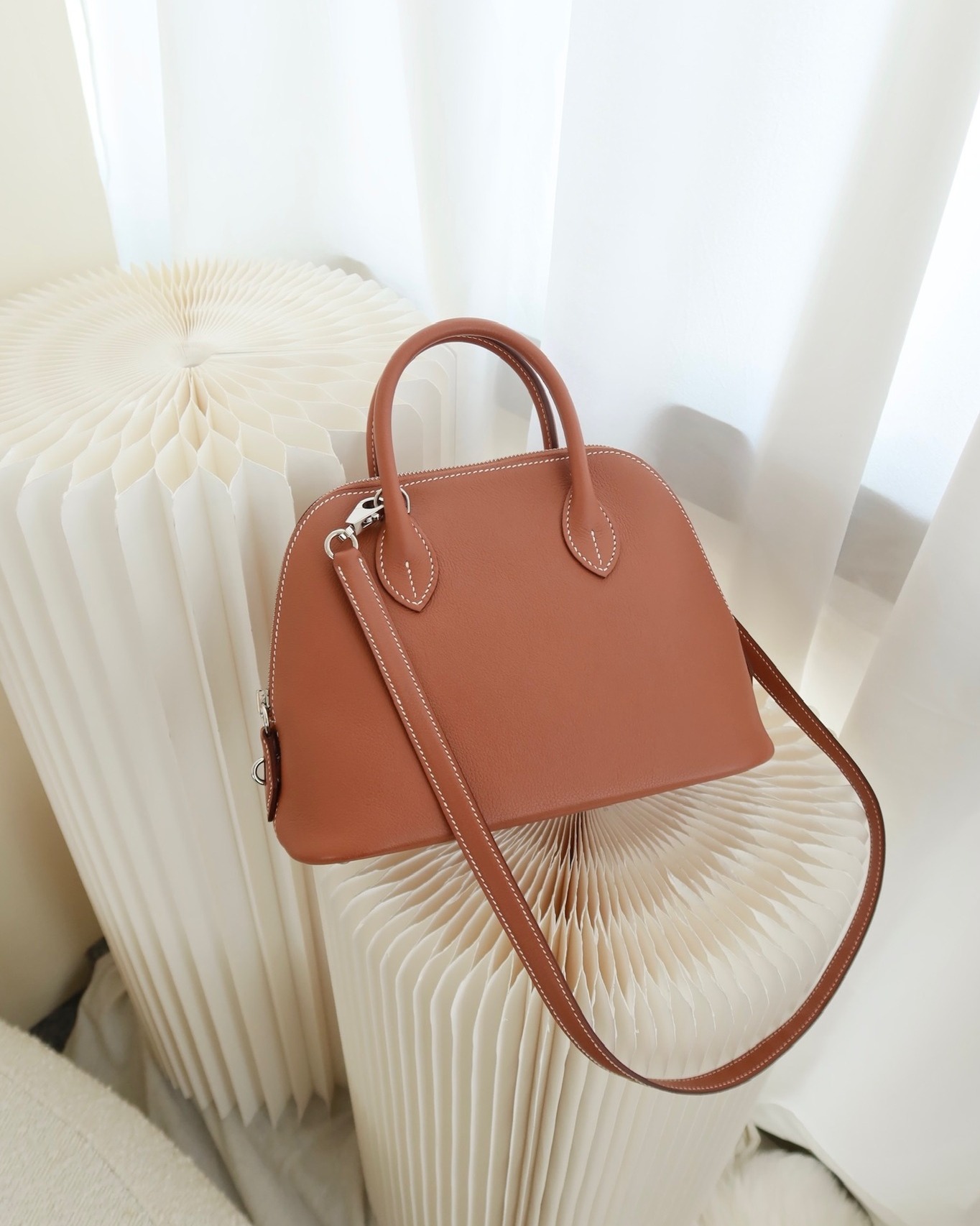 Hermès Bolide 1923 25 Gold 37 Evercolor Palladium Hardware